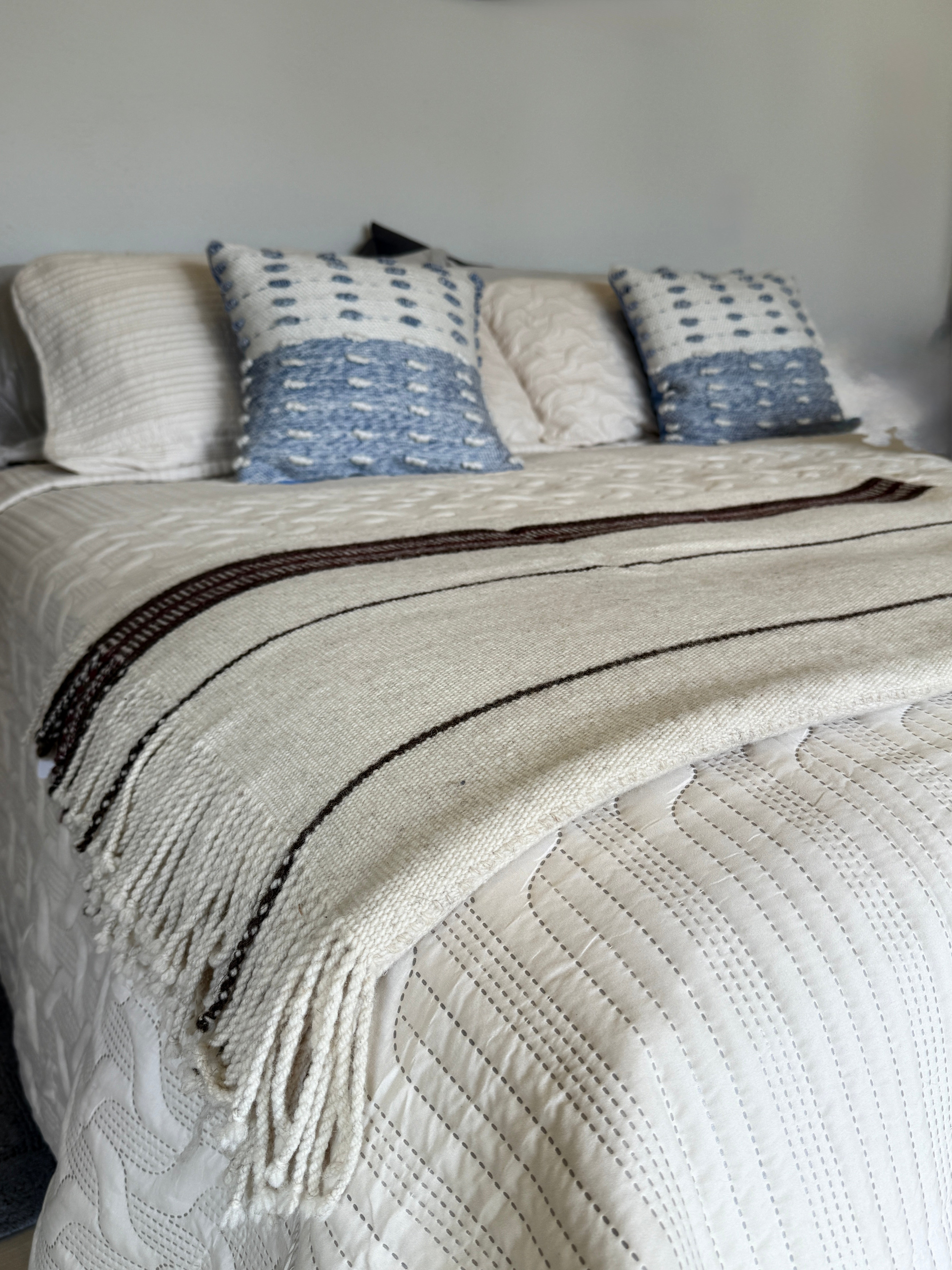 Handwoven Natural Dye Wool Throw D Mexico