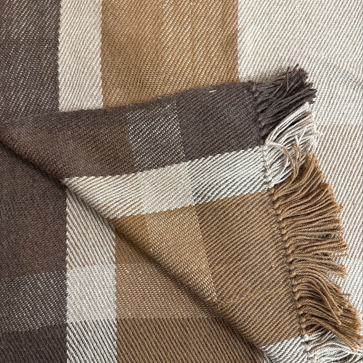 Handwoven Alpaca Coffee Throw Bolivia - D