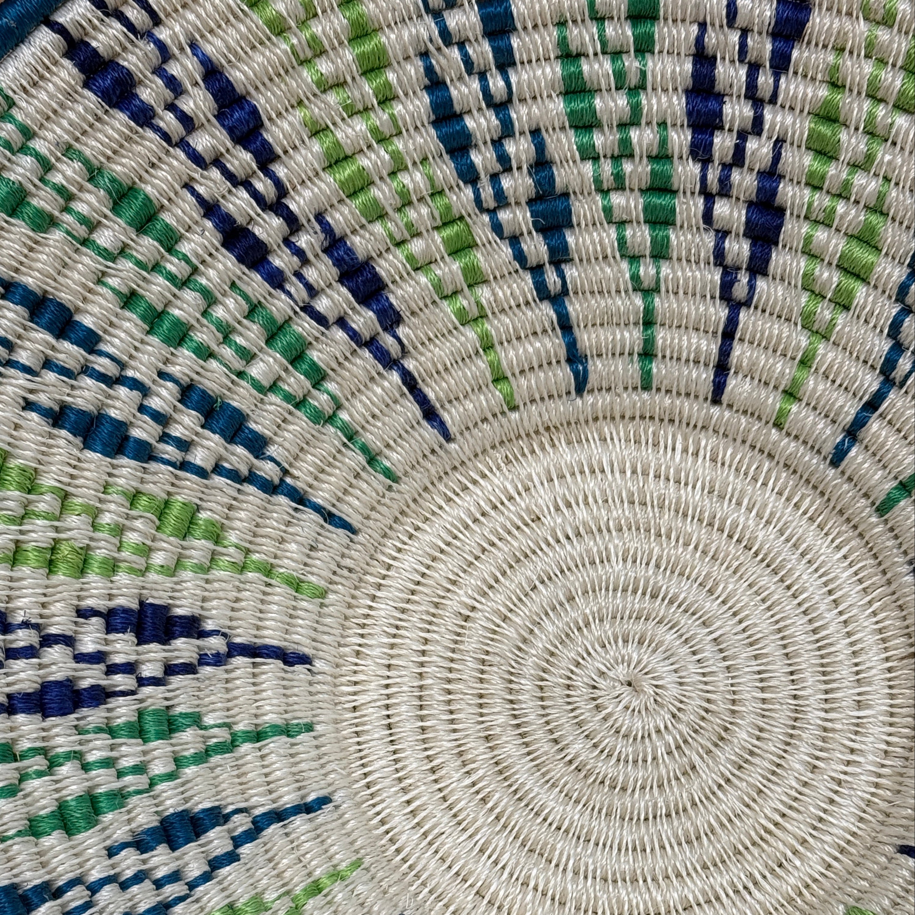 Natural Sisal Teal Large Basket Eswatini