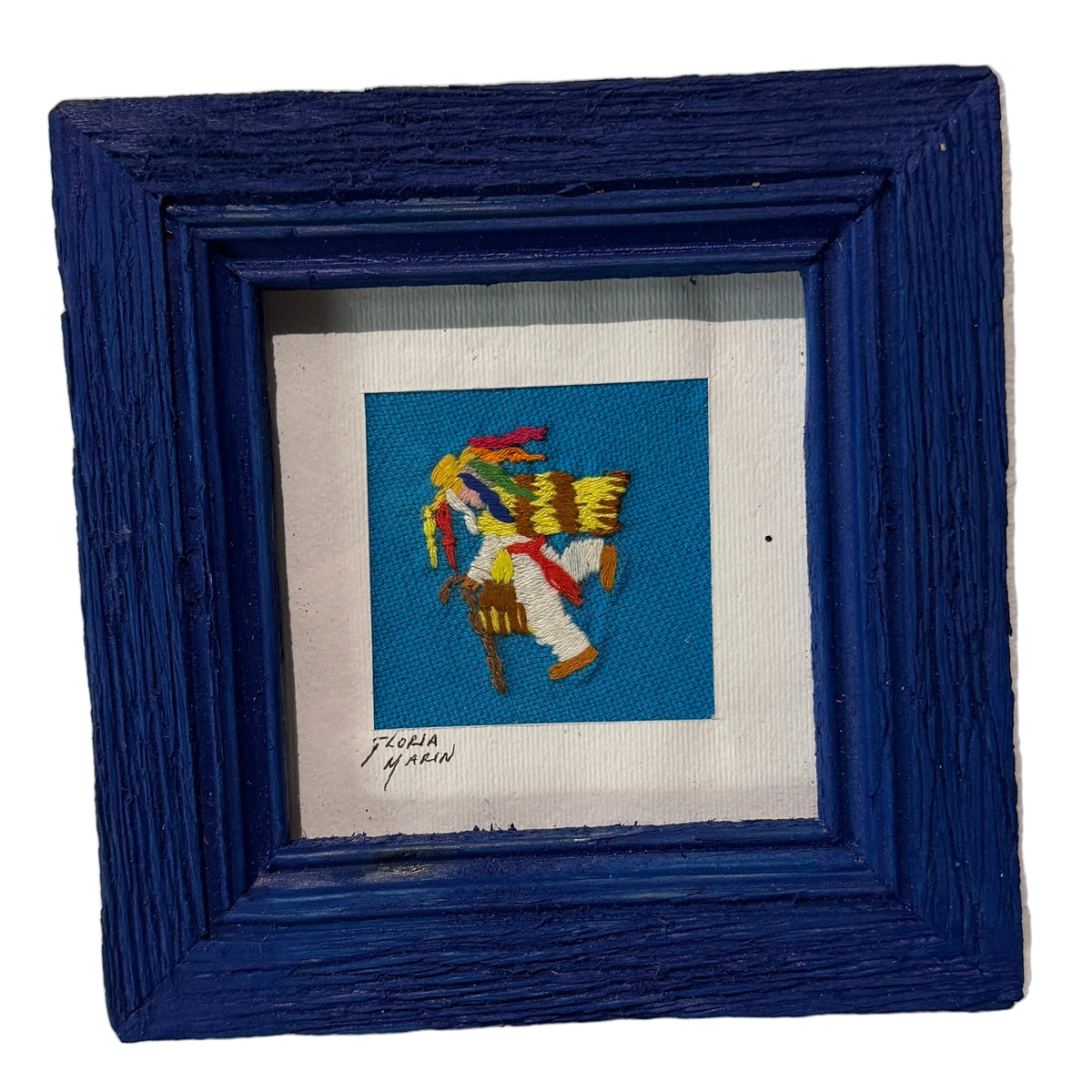 Embroidered Small Navy Viejito Frame Mexico