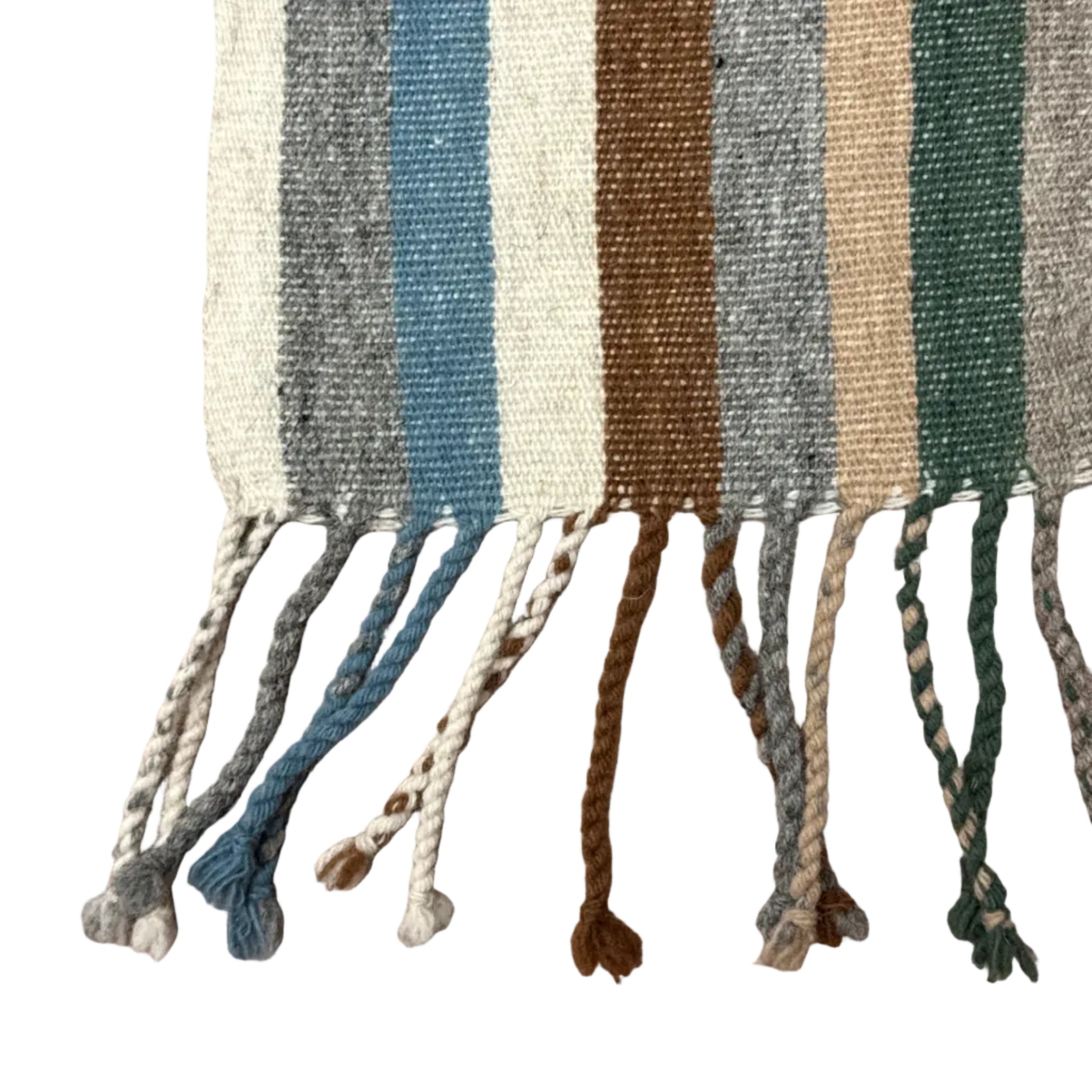 Handwoven Natural Dye Stripes Wool Throw Mexico