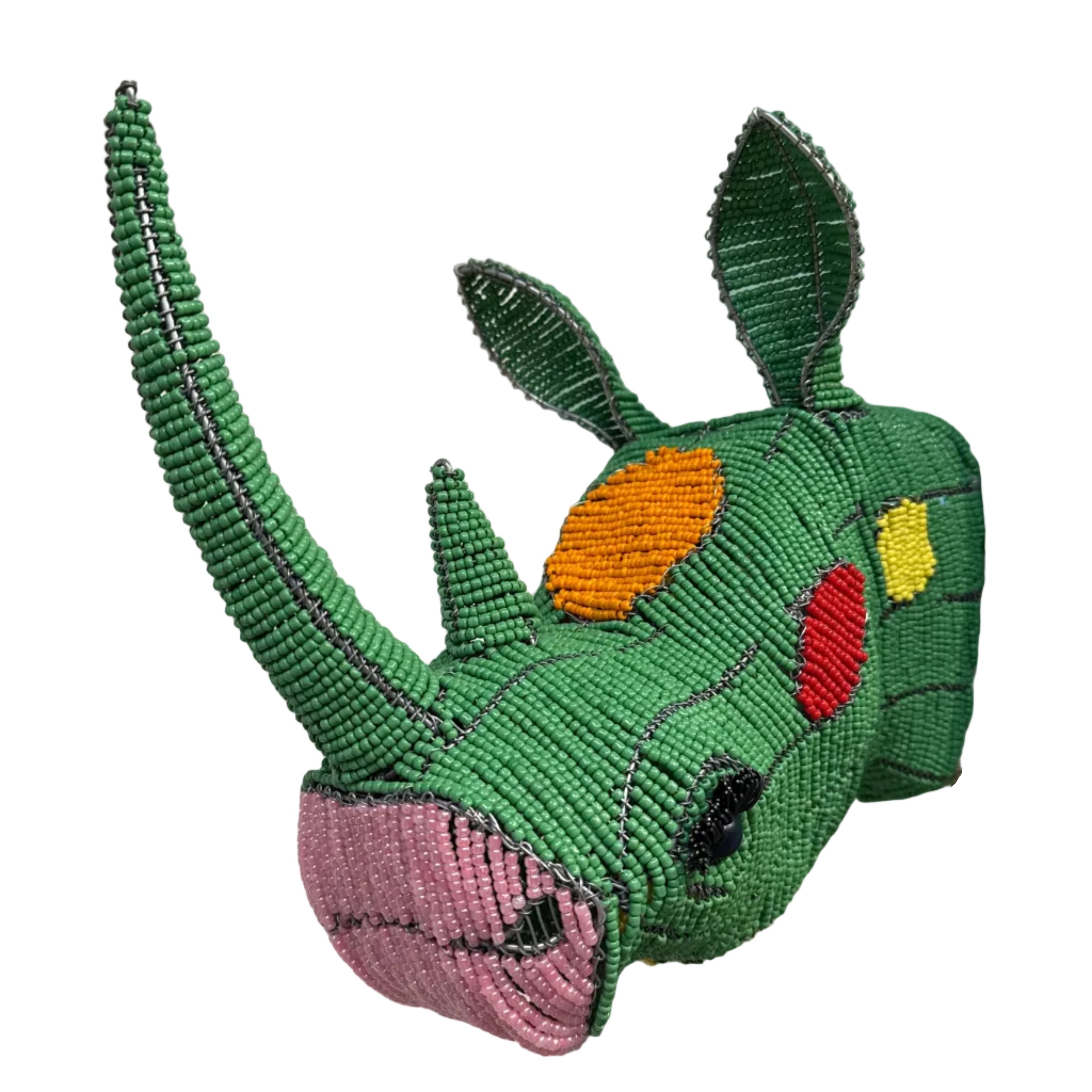 Handmade Beaded Rhino Head South Africa