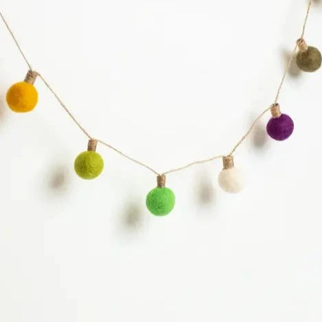 Handmade Felt Light Bulb Garland Nepal