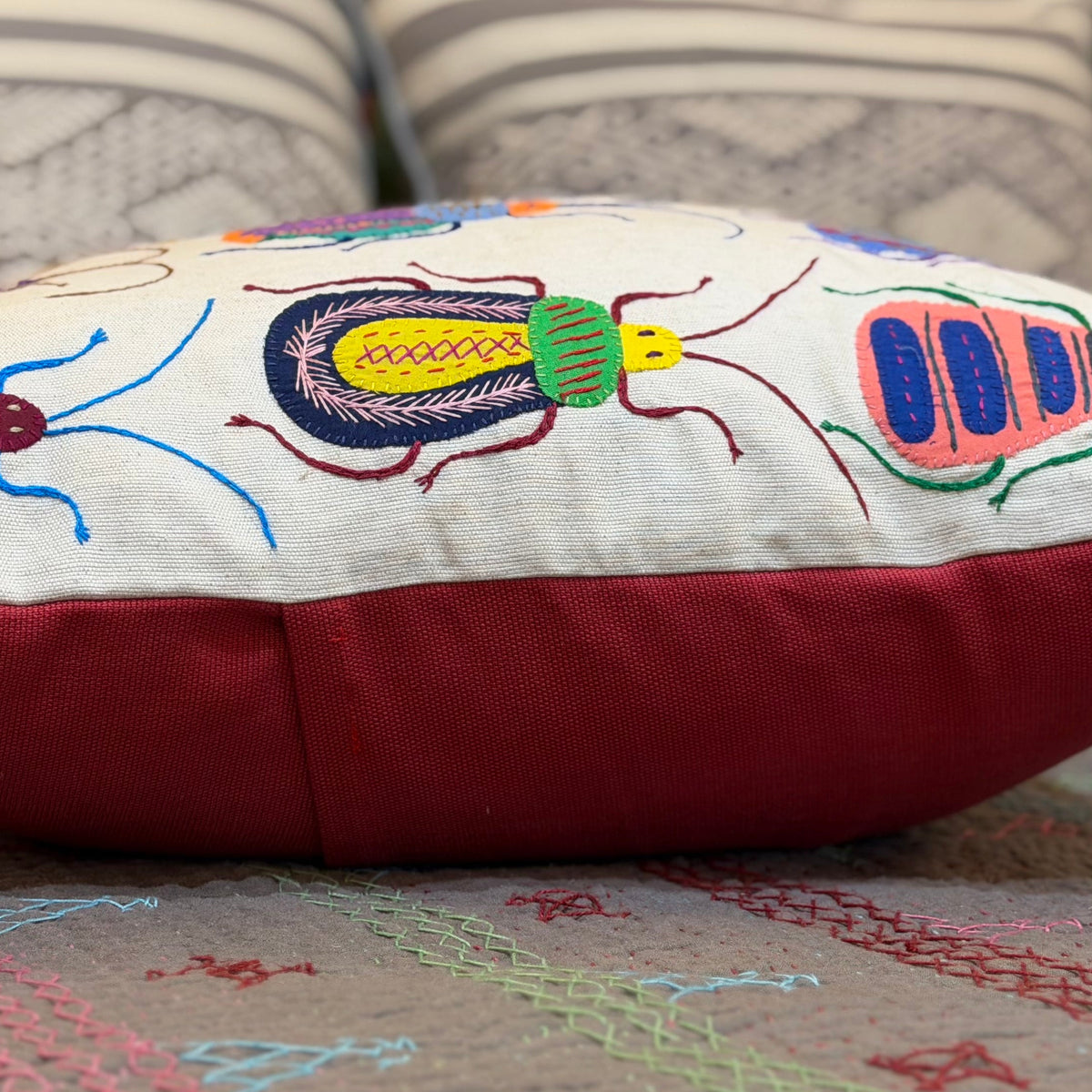 Embroidered Insect Pillow South Africa - D