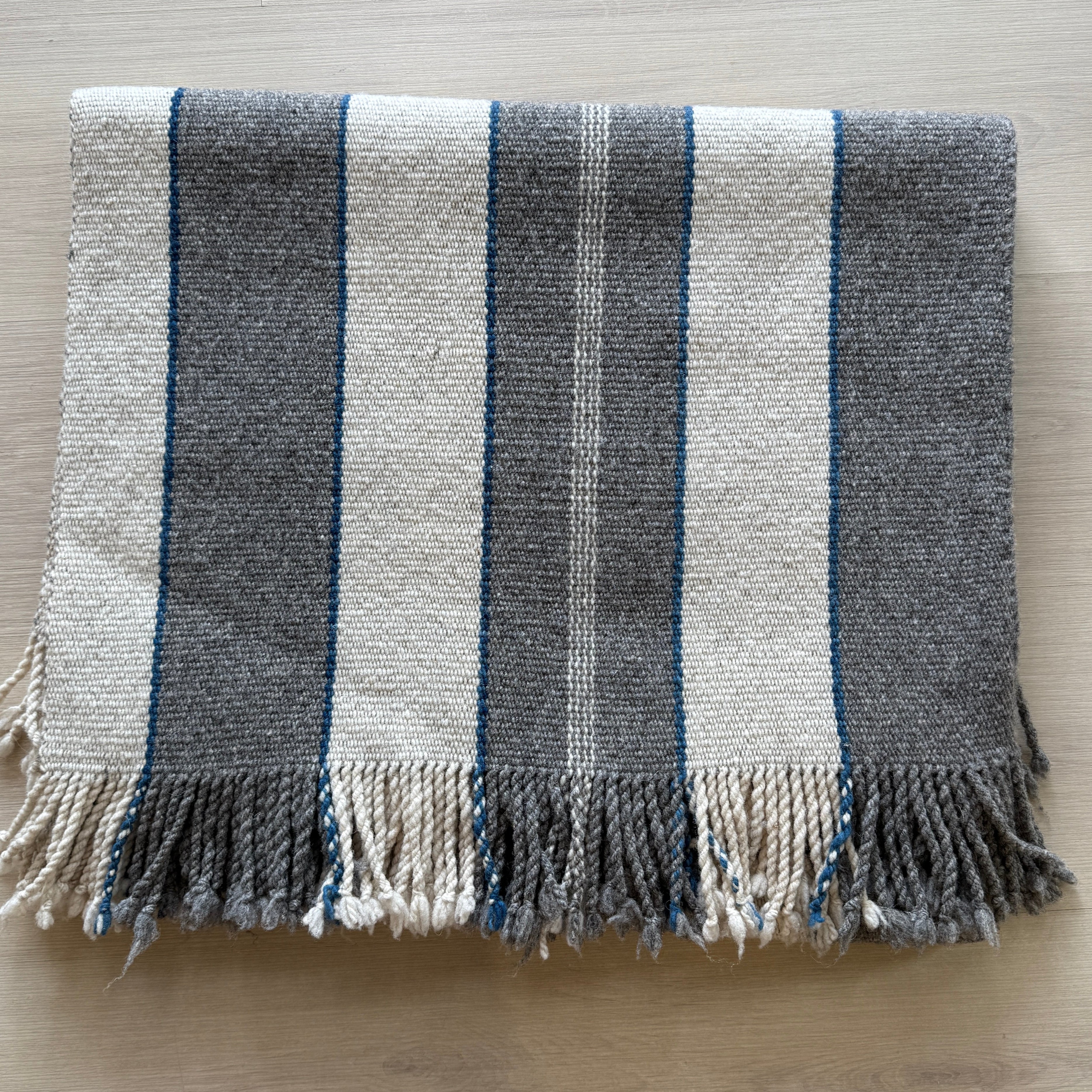 Handwoven Natural Dye Wool Throw C Mexico