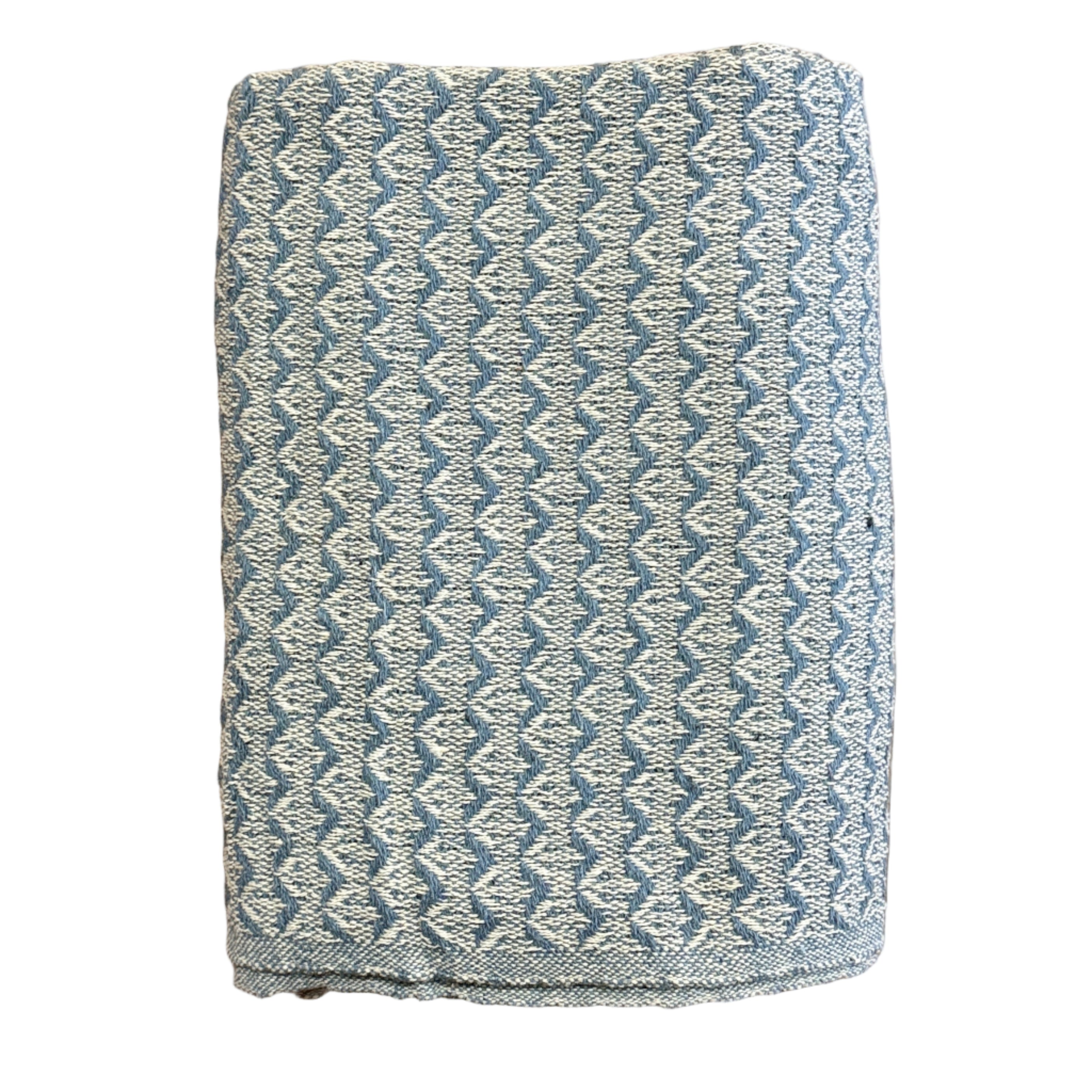 Handwoven Recycled Cotton Blue Throw India