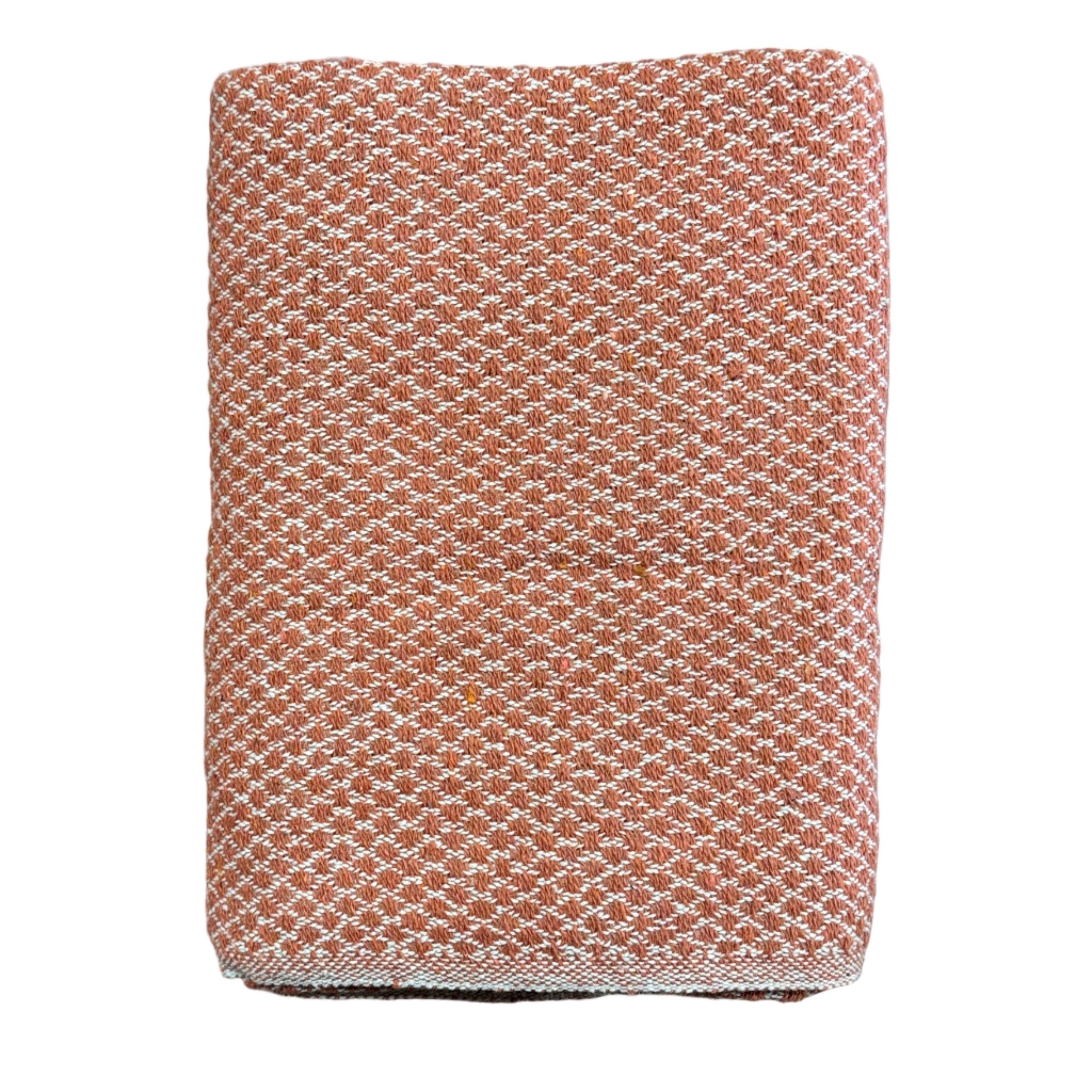 Handwoven Recycled Cotton Coral Throw India