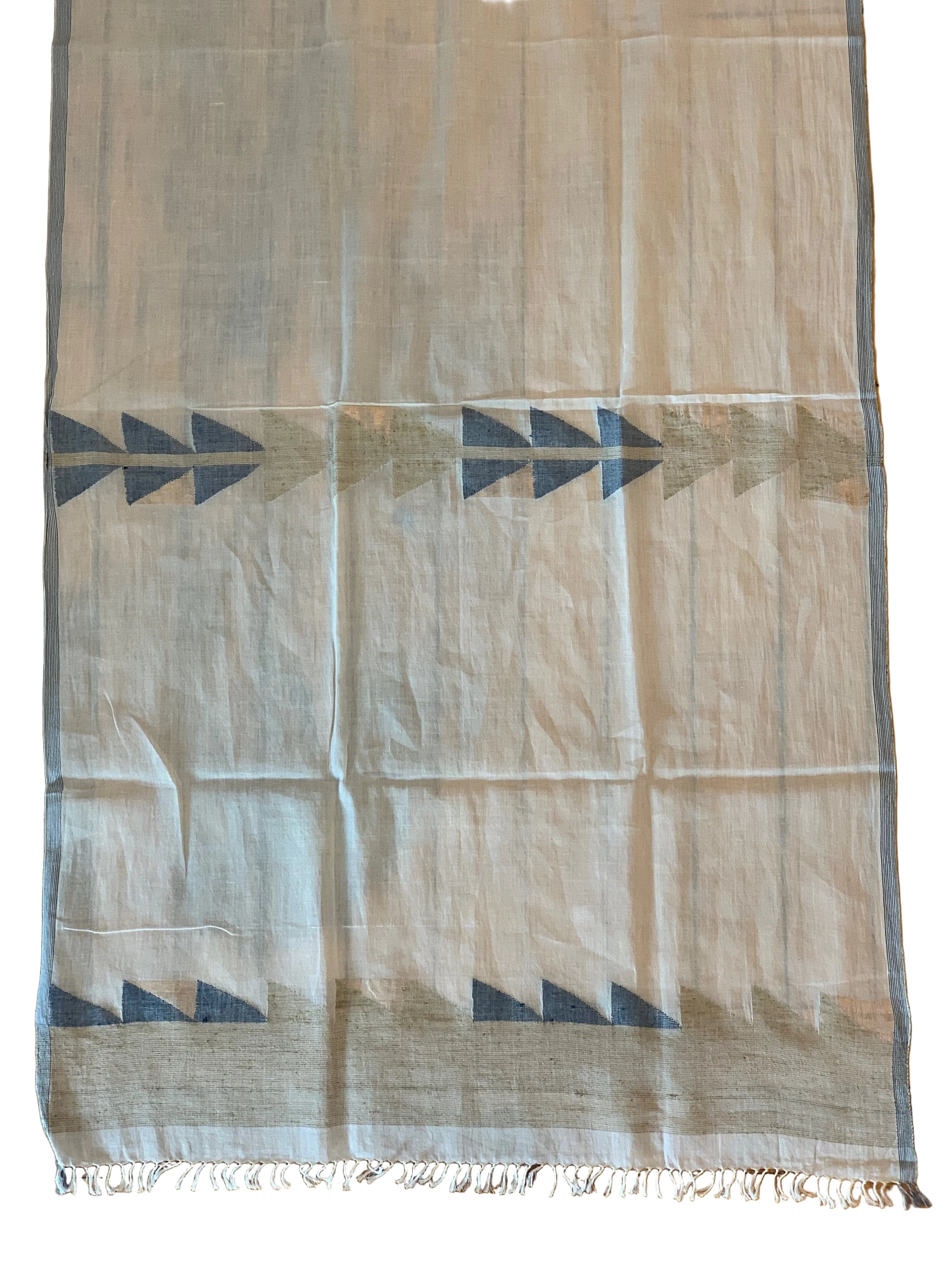 Handwoven Jamdani Beach Cotton Scarf India