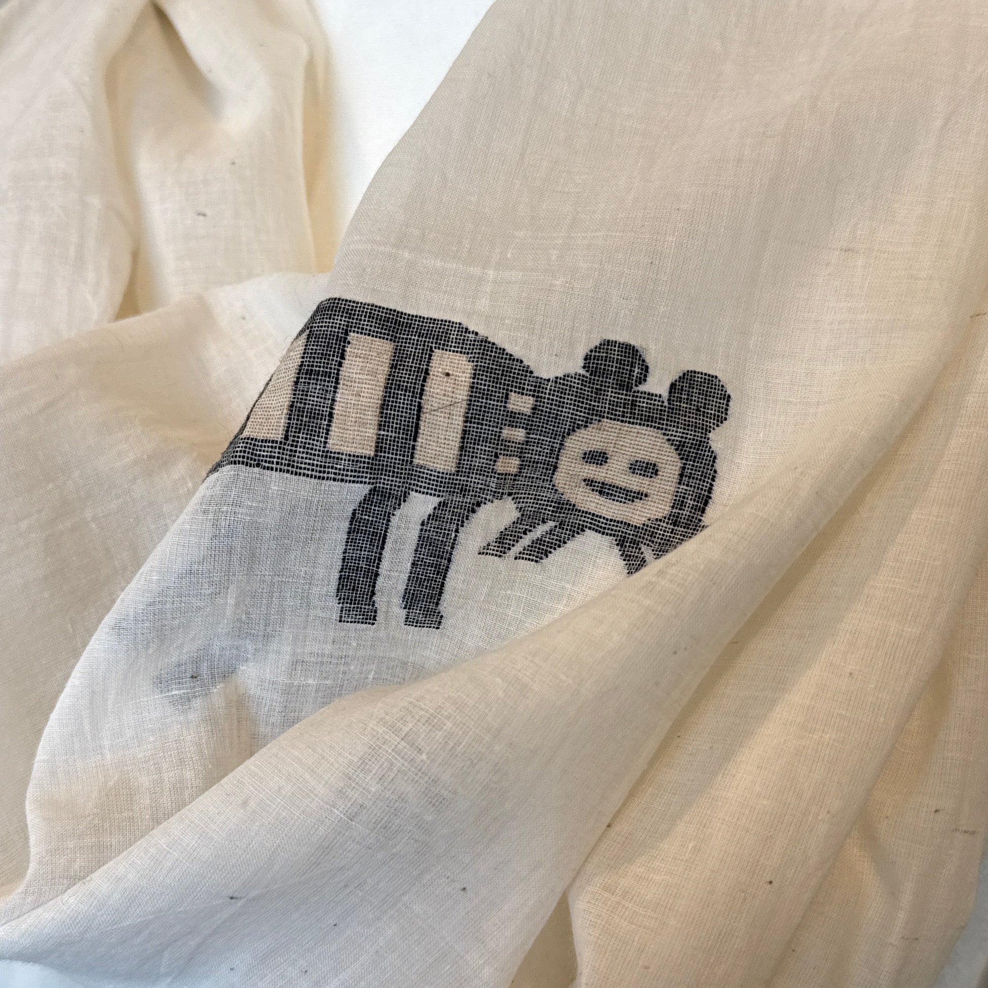 Handwoven Jamdani Khadi Cotton Wildlife Scarf India