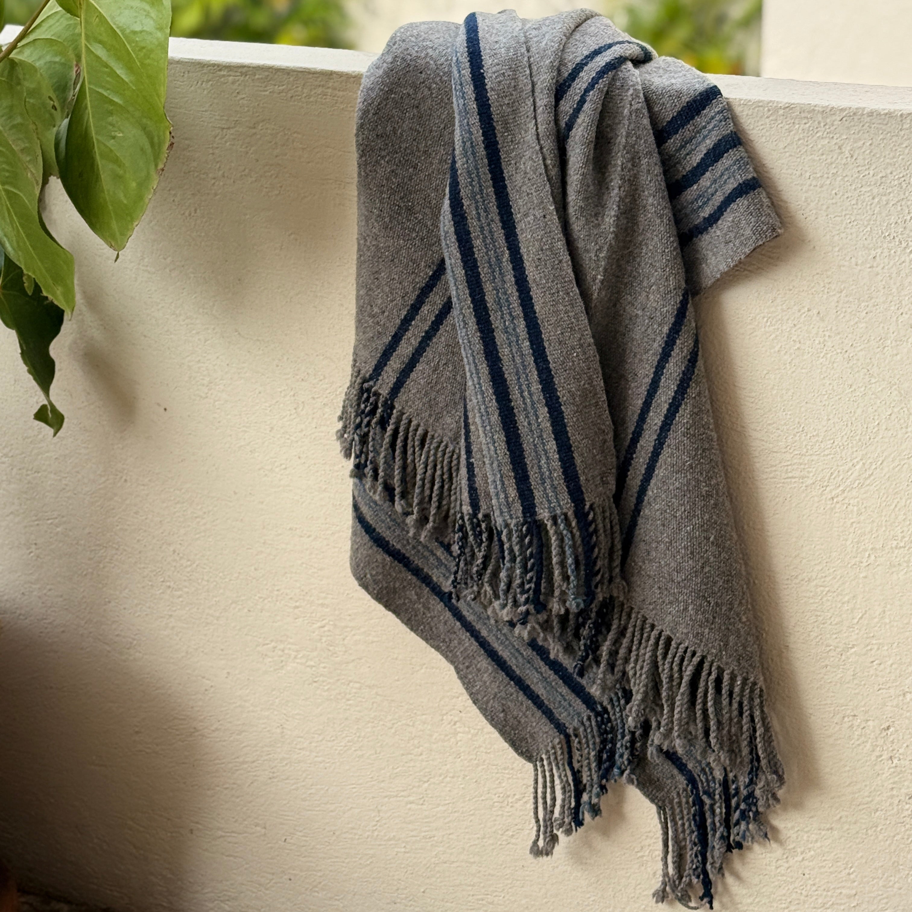 Handwoven Natural Dye Wool Throw A Mexico