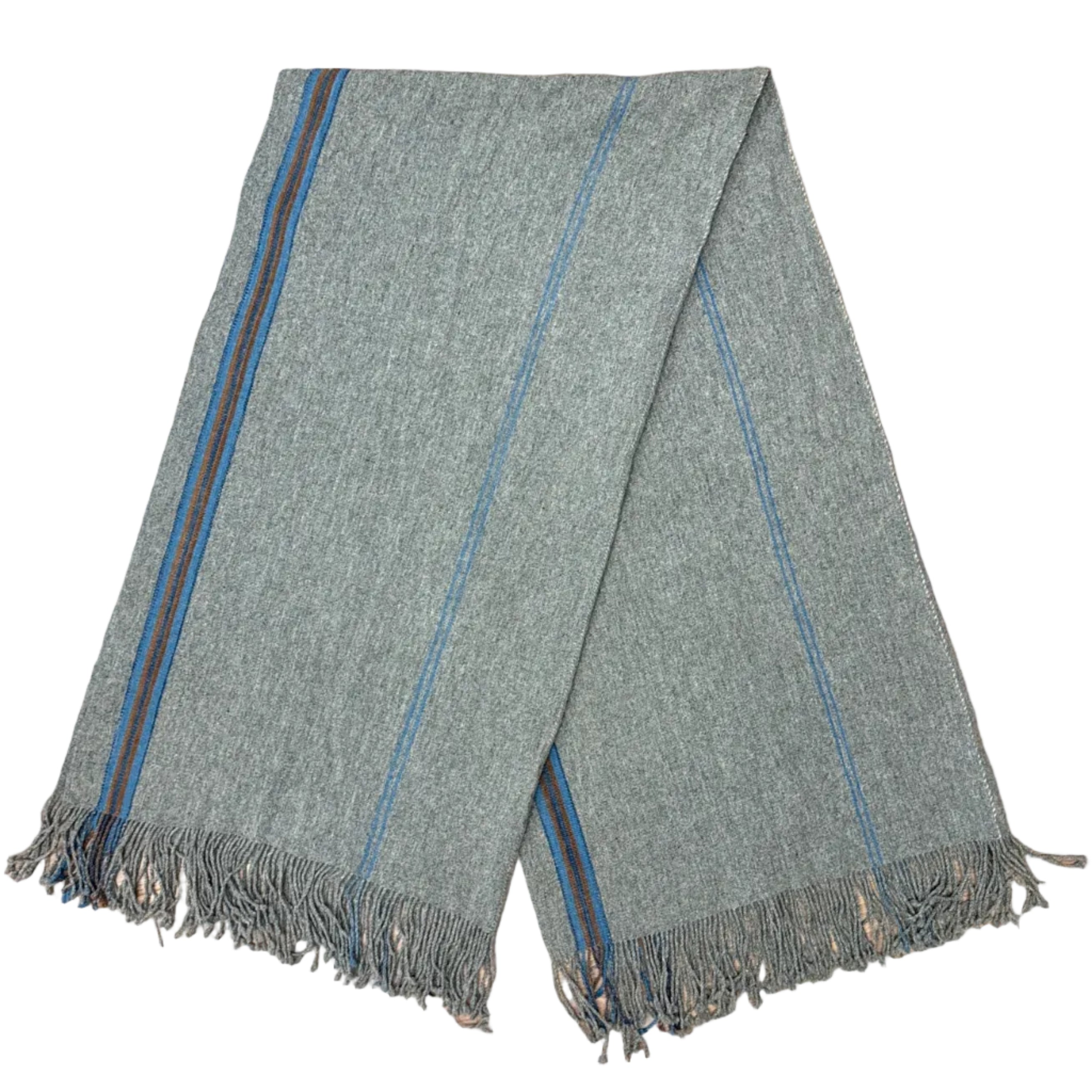 Handwoven Natural Dye Grey Wool Throw Mexico