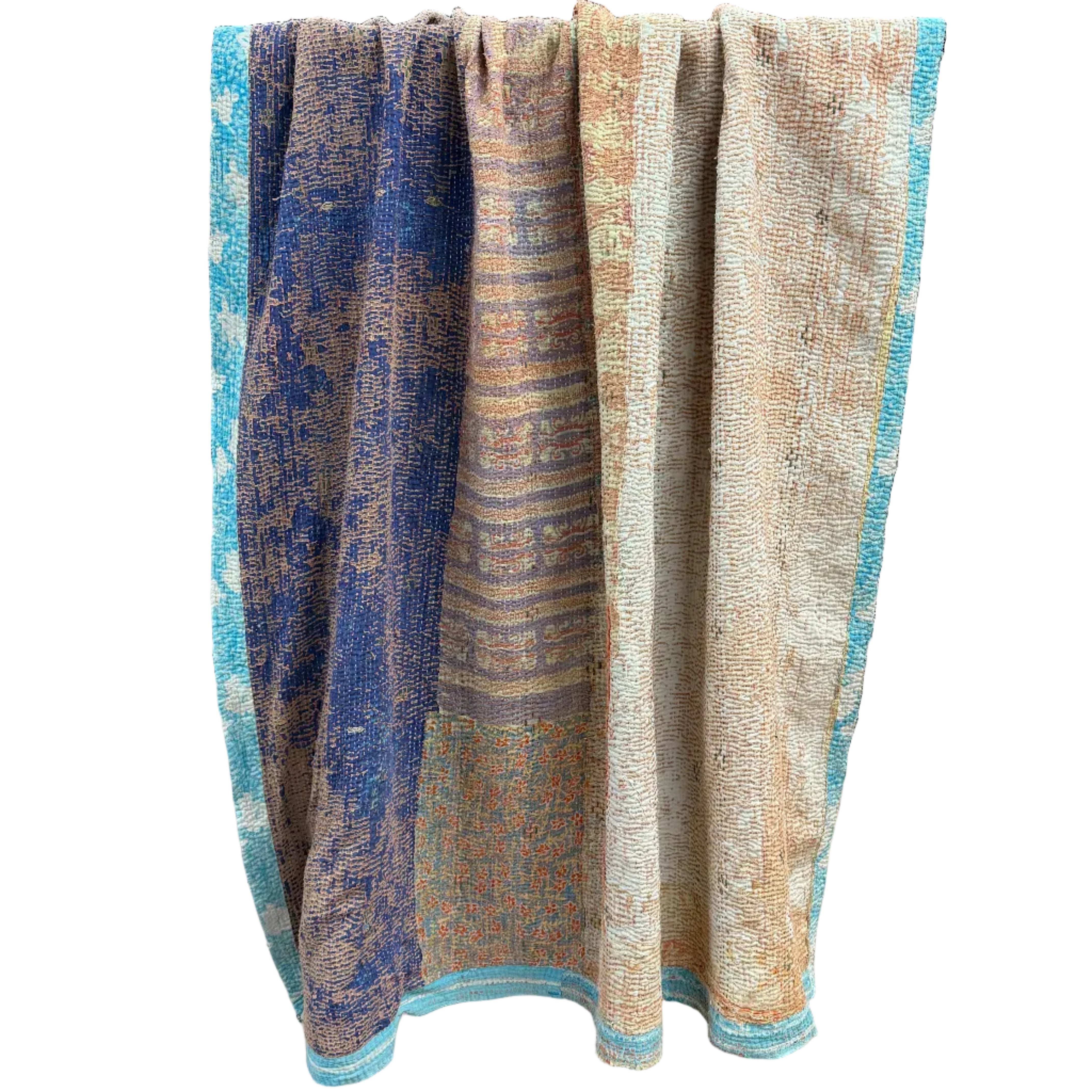 Handmade Brown Kantha Patchwork Quilt India