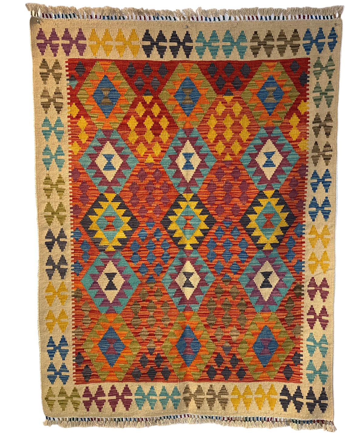Handwoven Medium Kilim Afghanistan (4x5) - 064