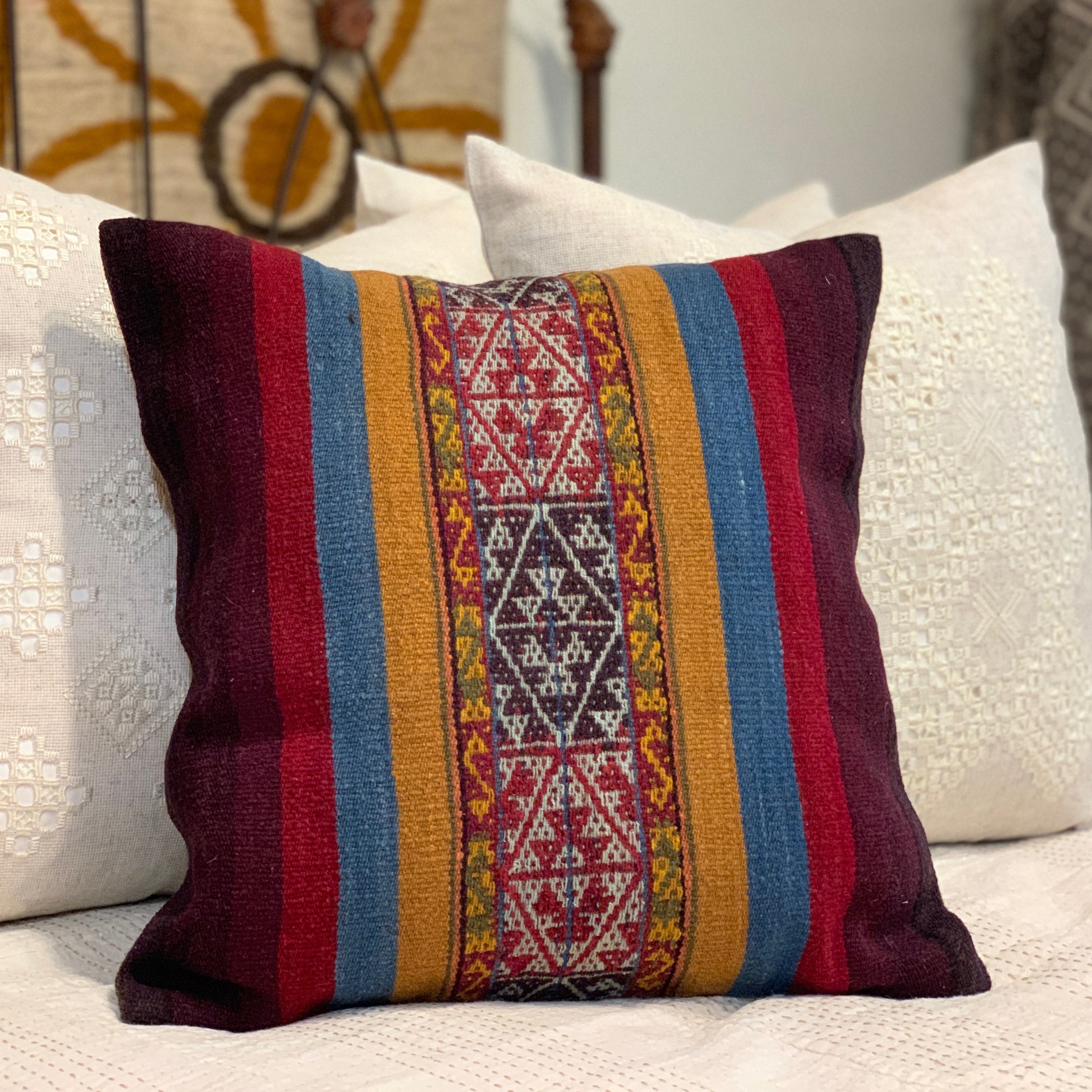 Handwoven Acopia Multicolor Pillow Peru (17x17)