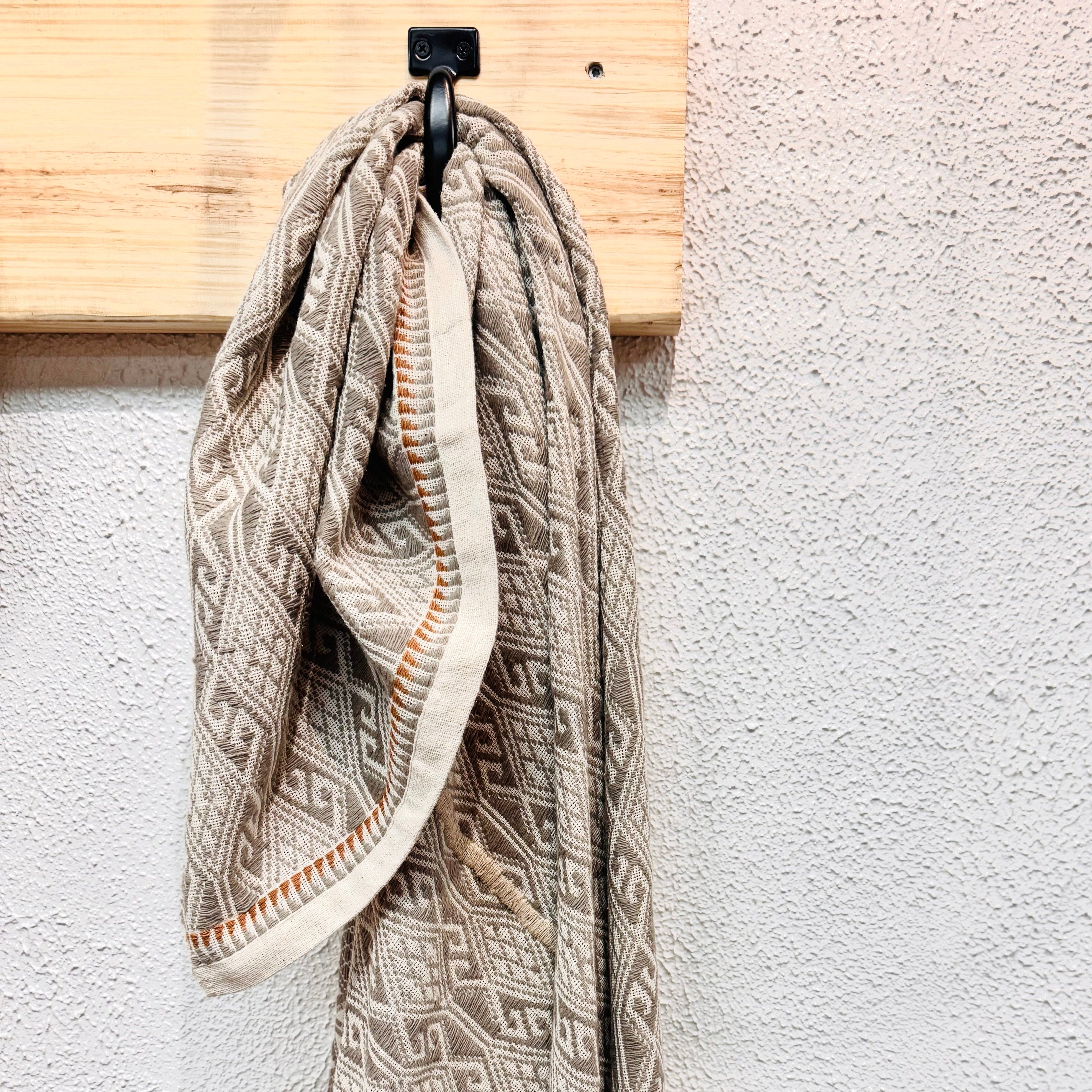 Handwoven Tai Lue Grey Throw Laos