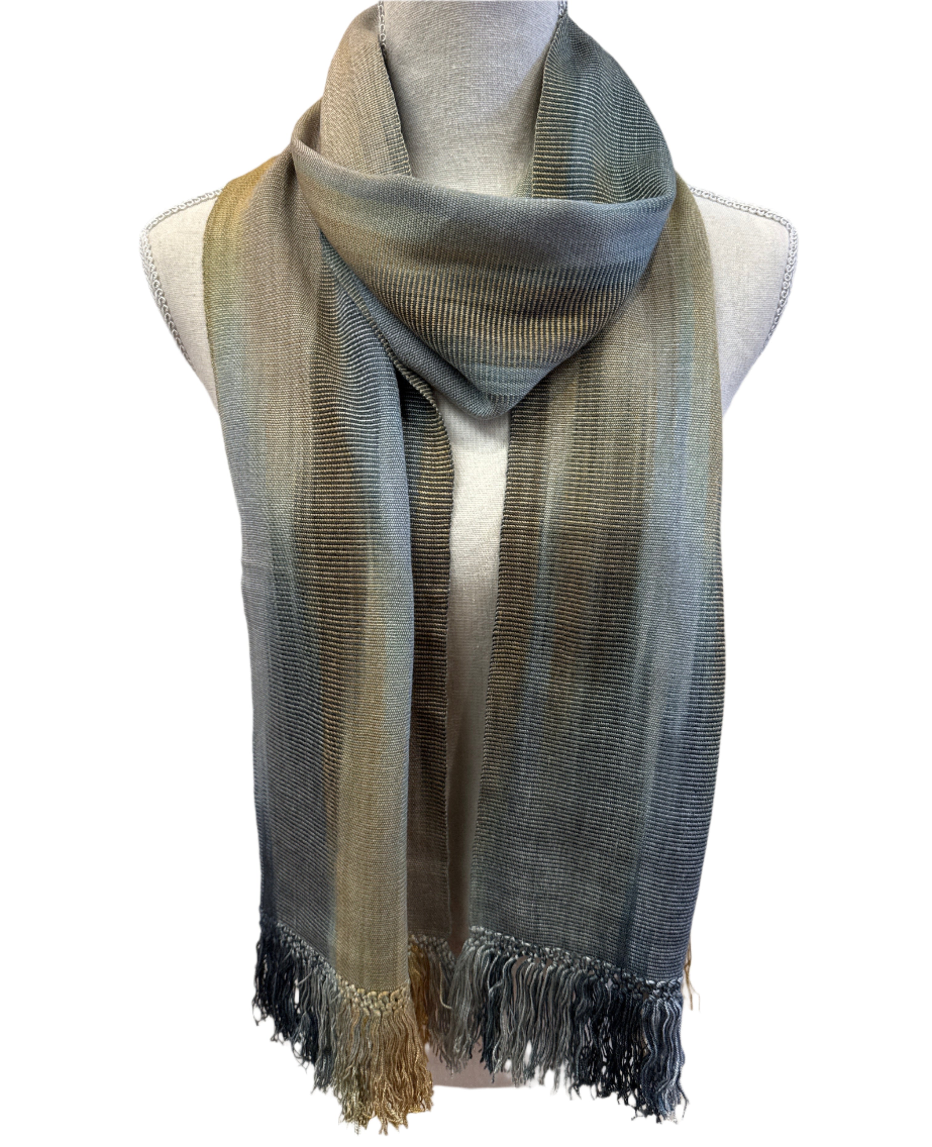 Handwoven Bamboo Olive Scarf Guatemala