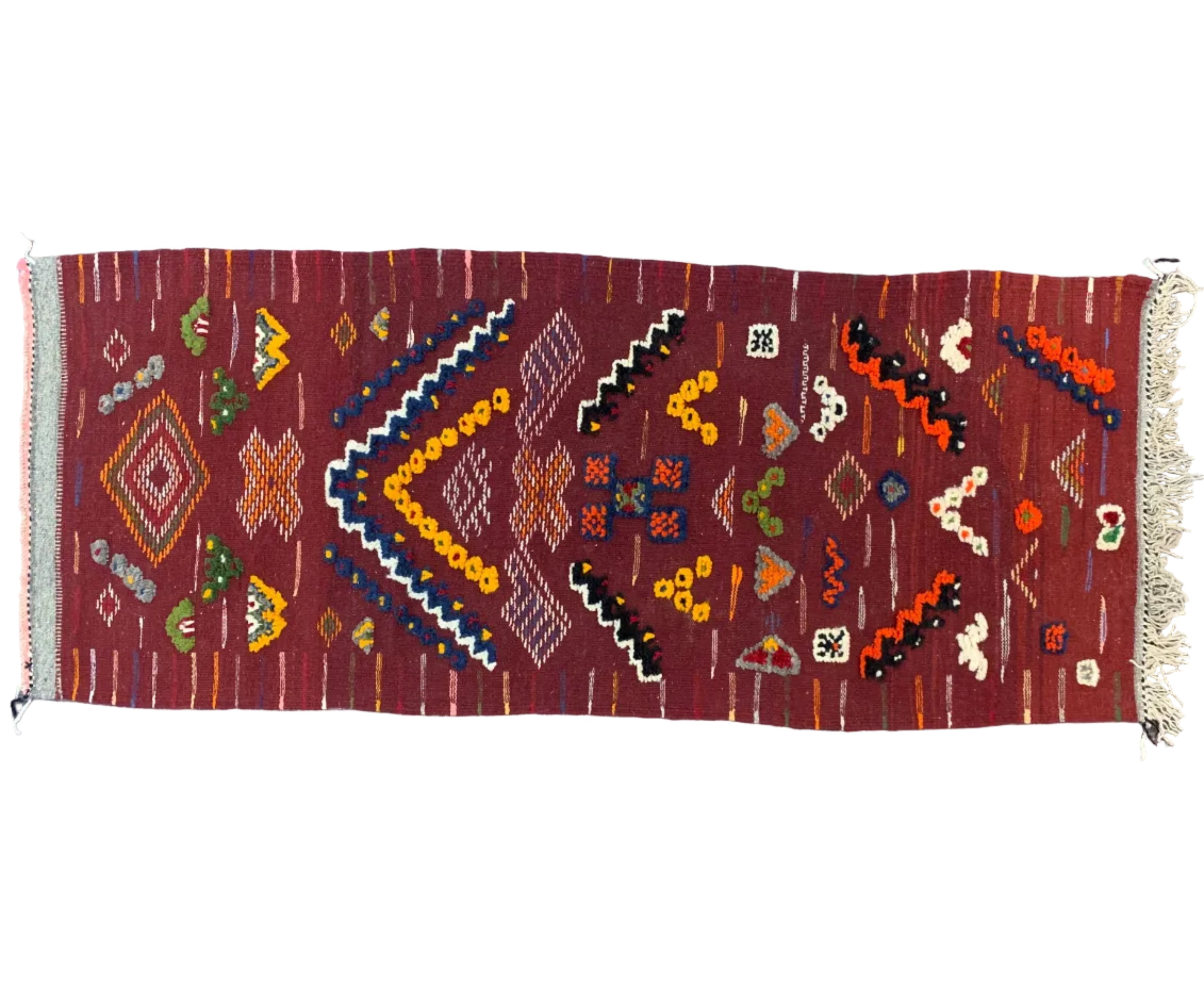 Handwoven Akhnif Knotted Red Wool Rug (2x4.5)