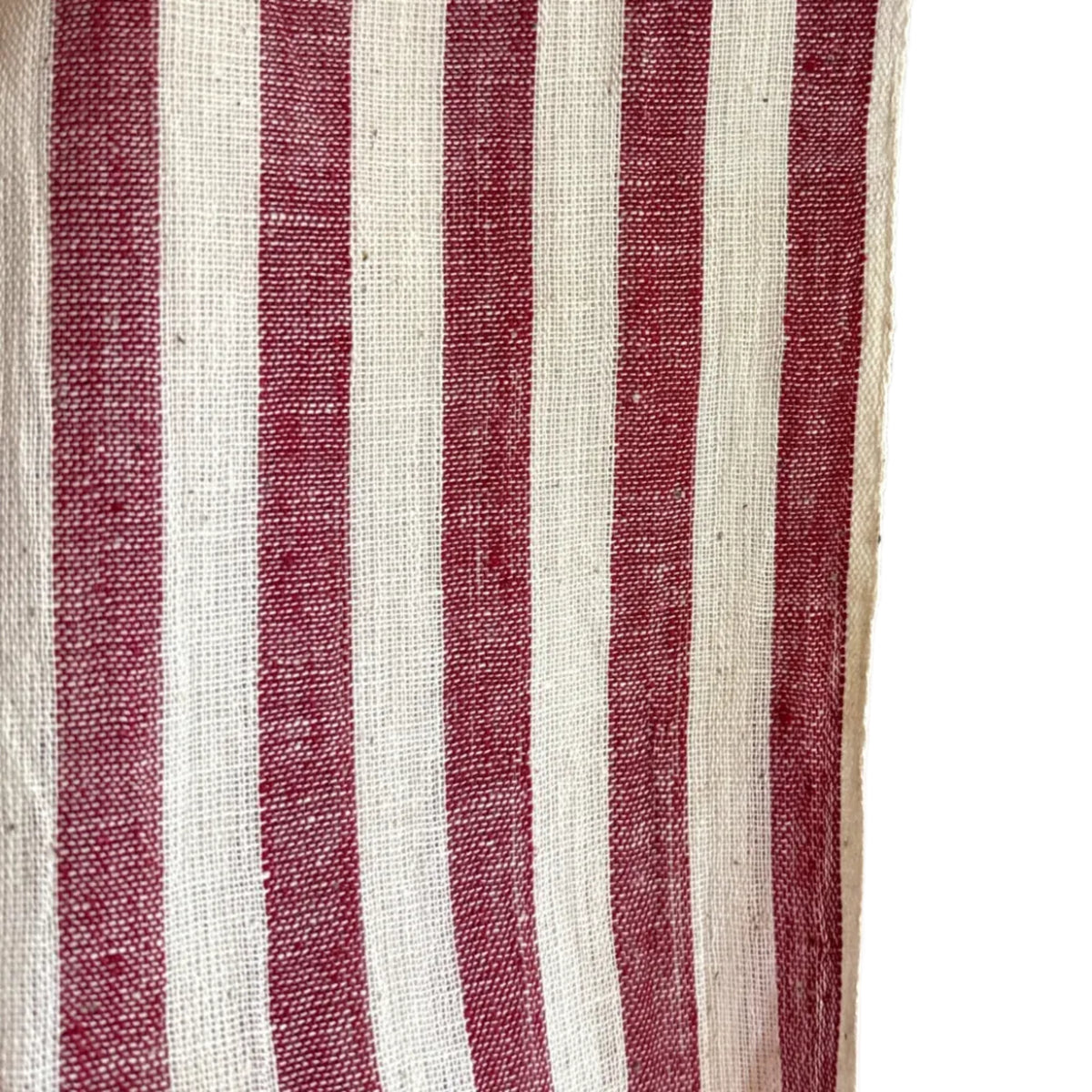 Handwoven Organic Cotton Red Awning Curtain Pair India