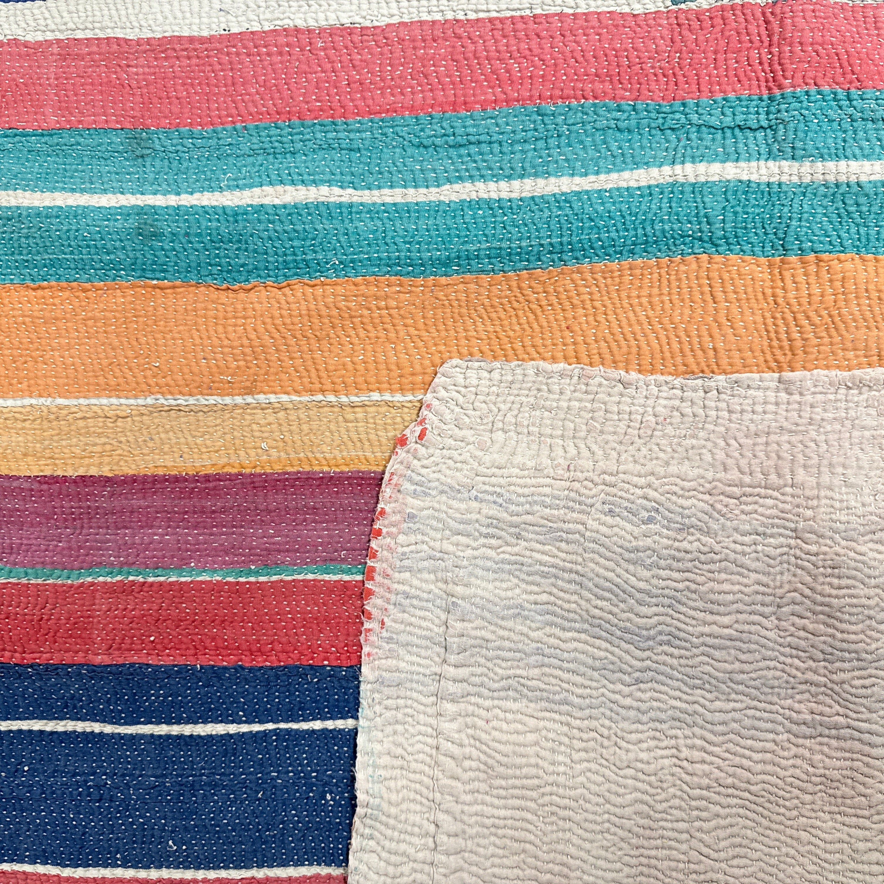 Handmade Kantha Patchwork Quilt India - 28
