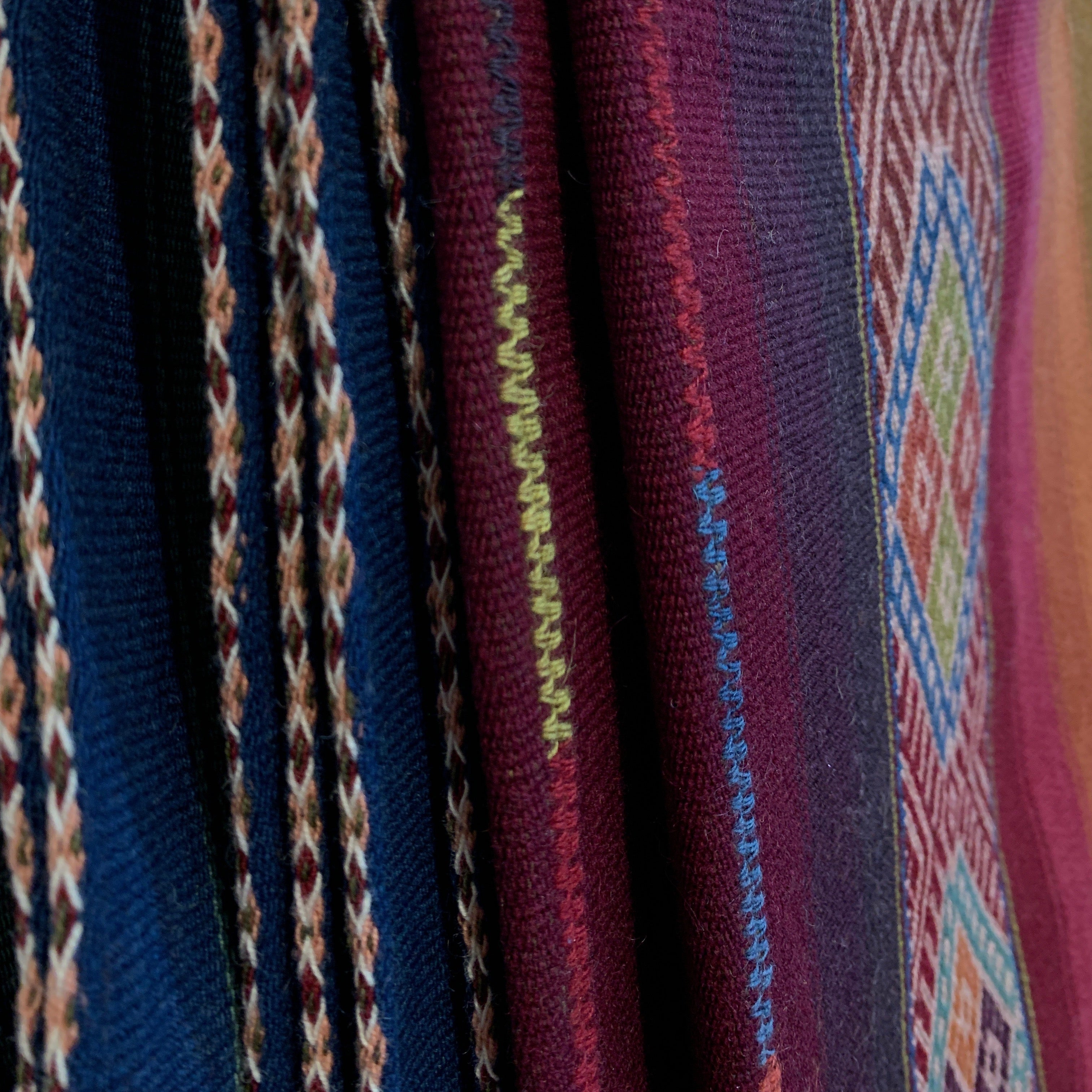 Handwoven Multicolor Merino and Alpaca Throw Peru