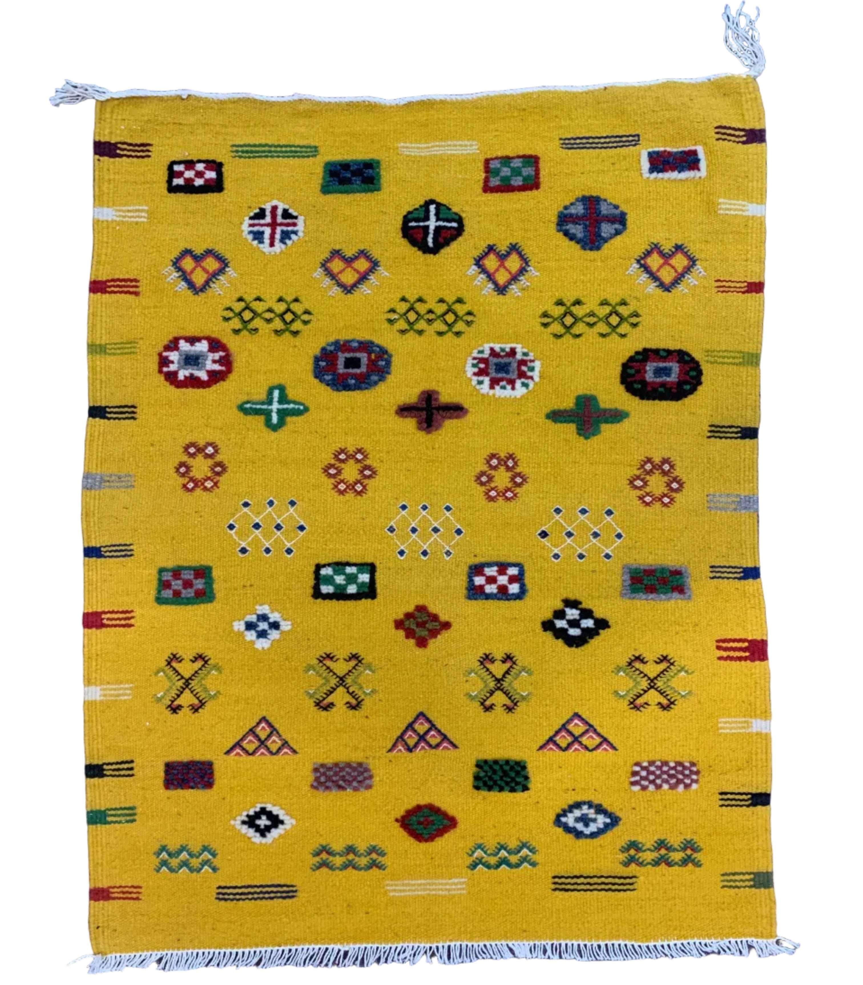 Handwoven Small Akhnif Turmeric Wool Rug