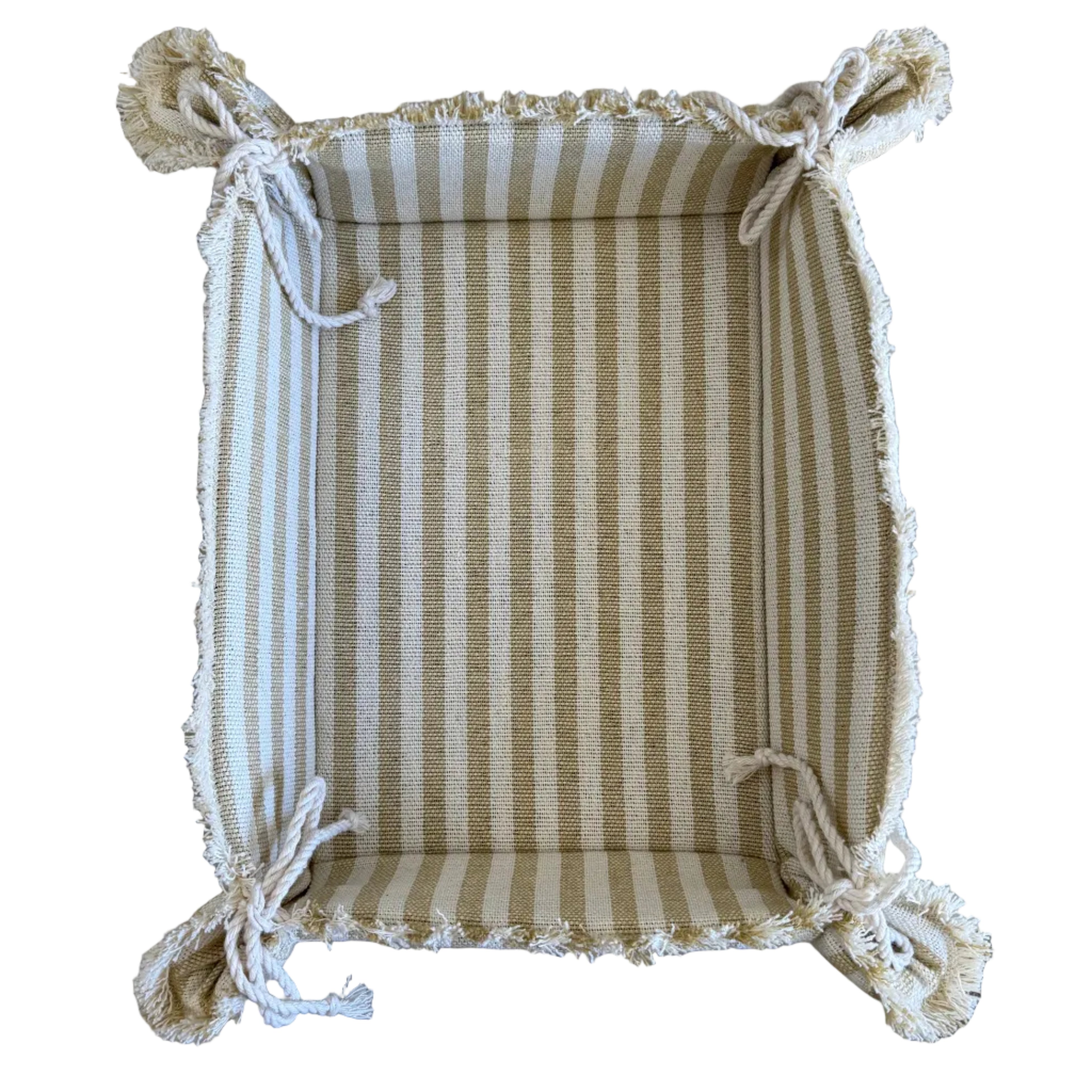 Handwoven Gold Cotton Bread Basket Mexico