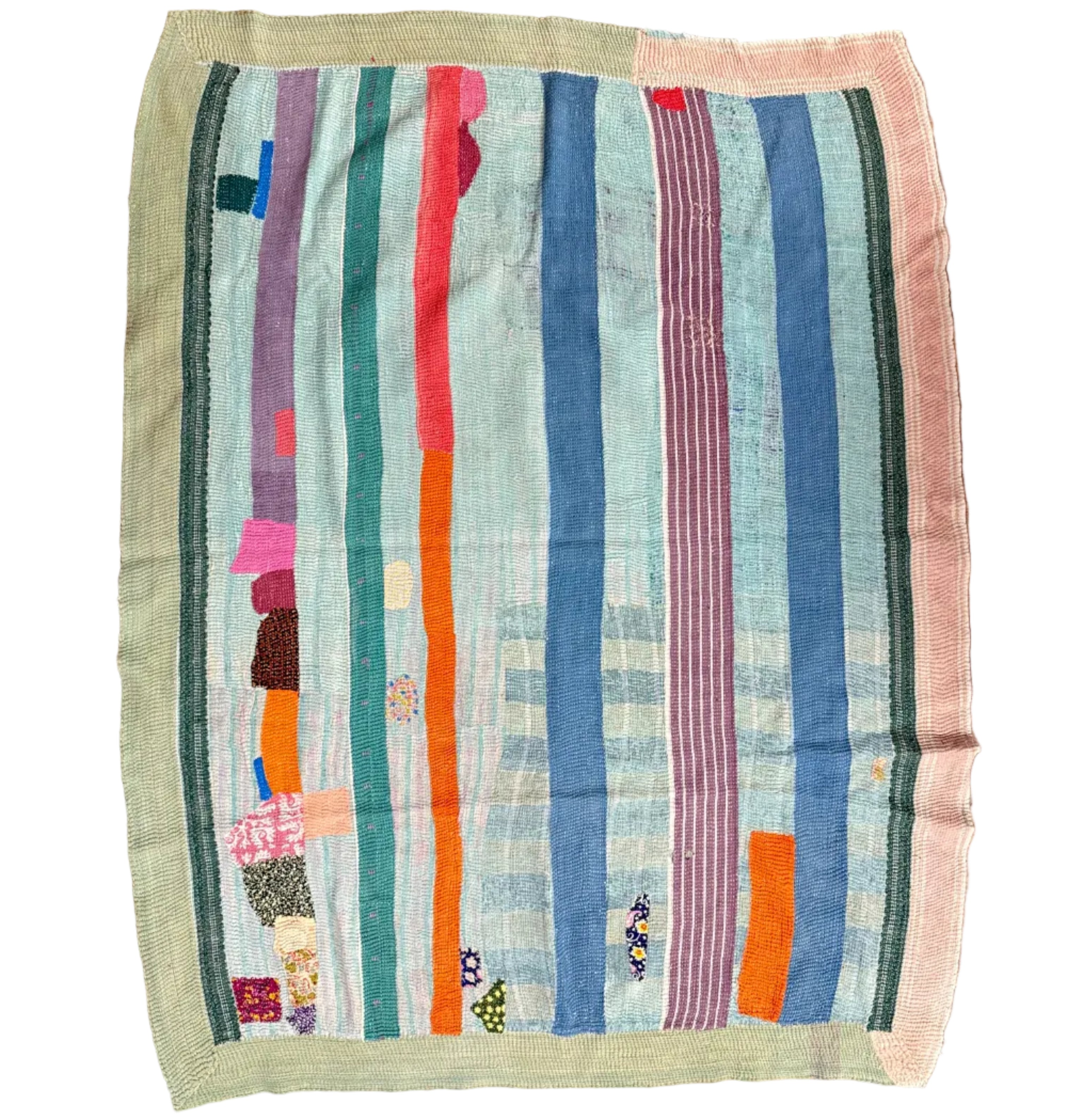 Handmade Kantha Patchwork Quilt India - 32