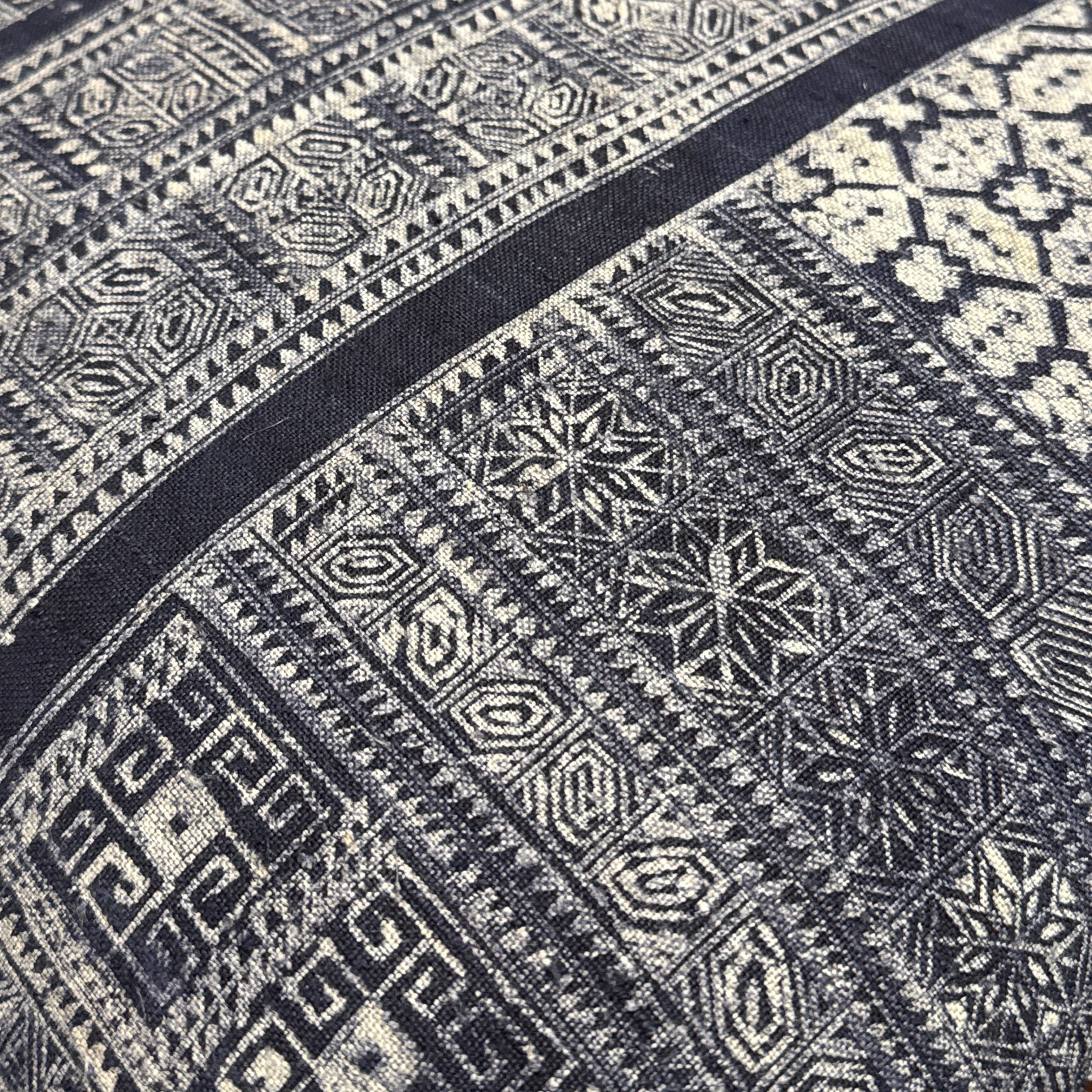 Handwoven Vintage Hemp Hmong Pillow Thailand (20 x 20)