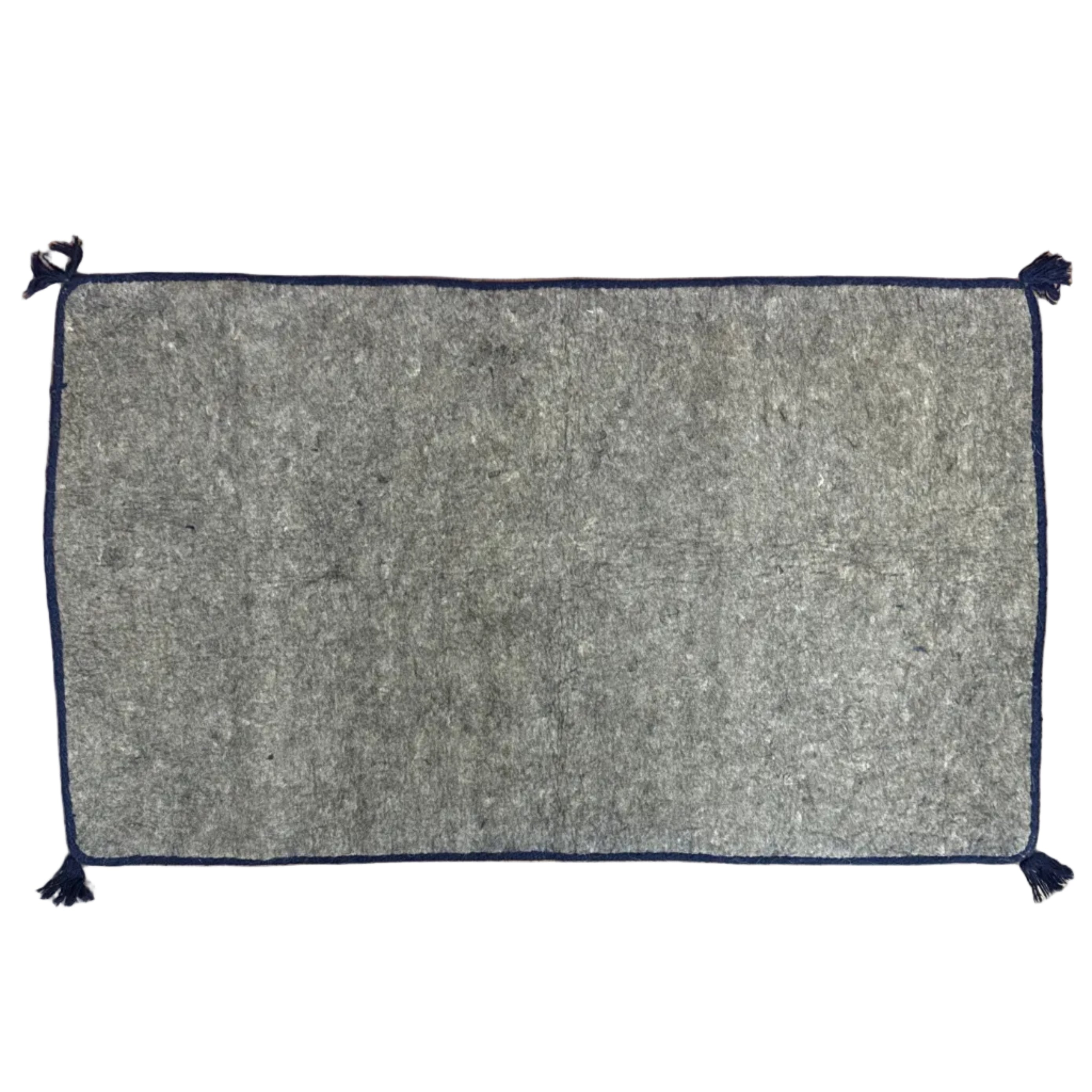 Handmade Wool Felt Blue Deer Rug Afghanistan (30x48)