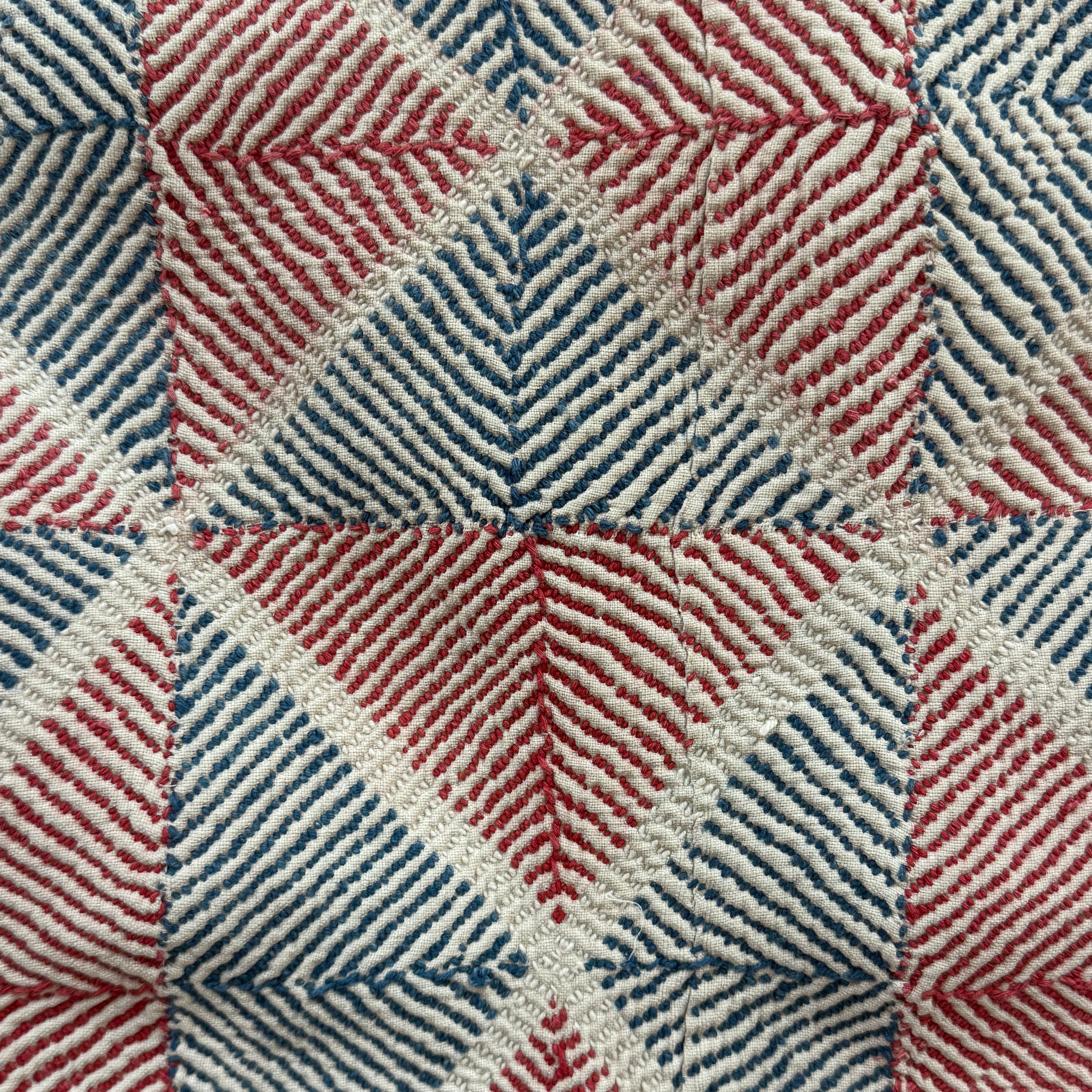 Handmade Diamond Kantha Collectors Vintage Quilt India