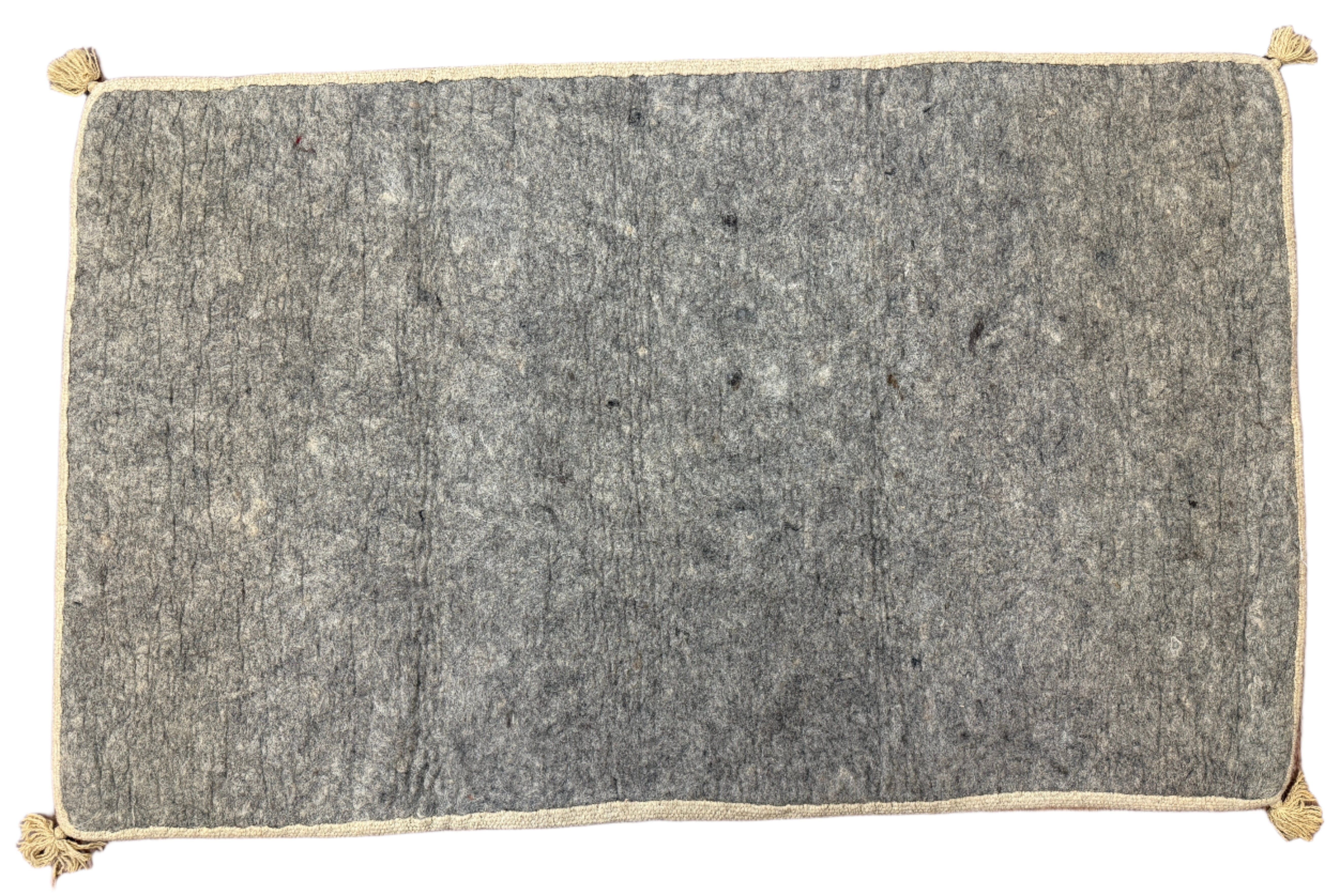 Handmade Wool Felt Pony Black Rug Afghanistan (30x48)