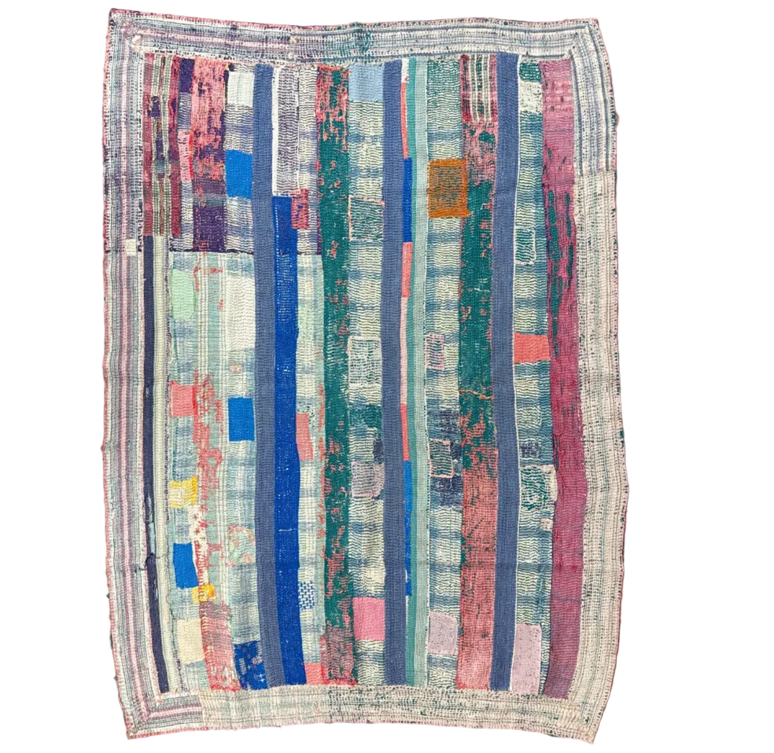 Handmade Kantha Patchwork Quilt India - 37
