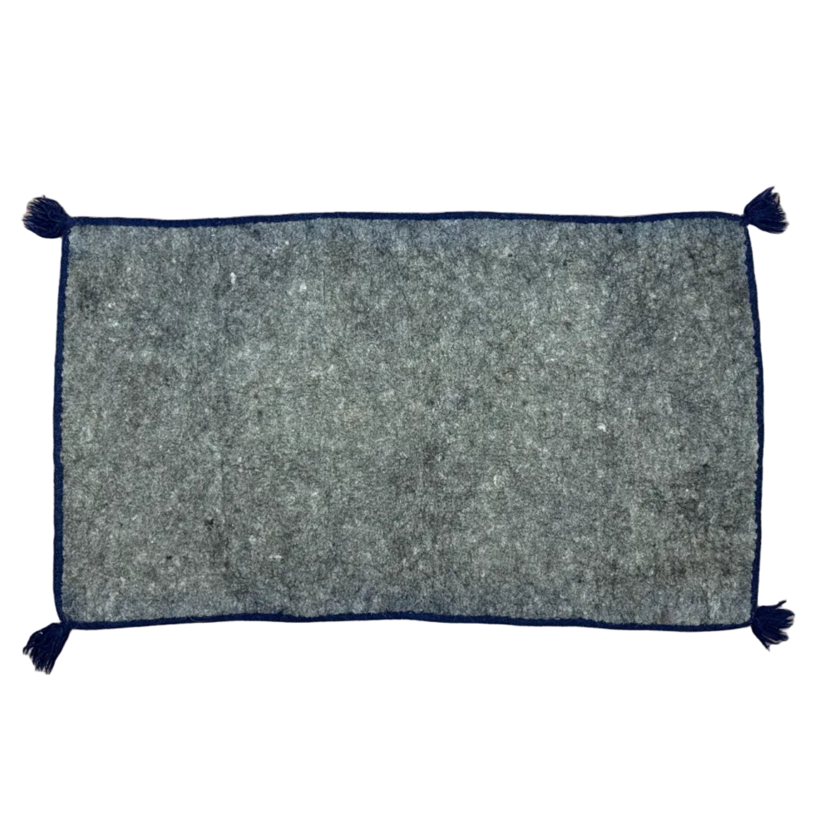 Handmade Wool Felt Pony Blue Rug Afghanistan (30x48)