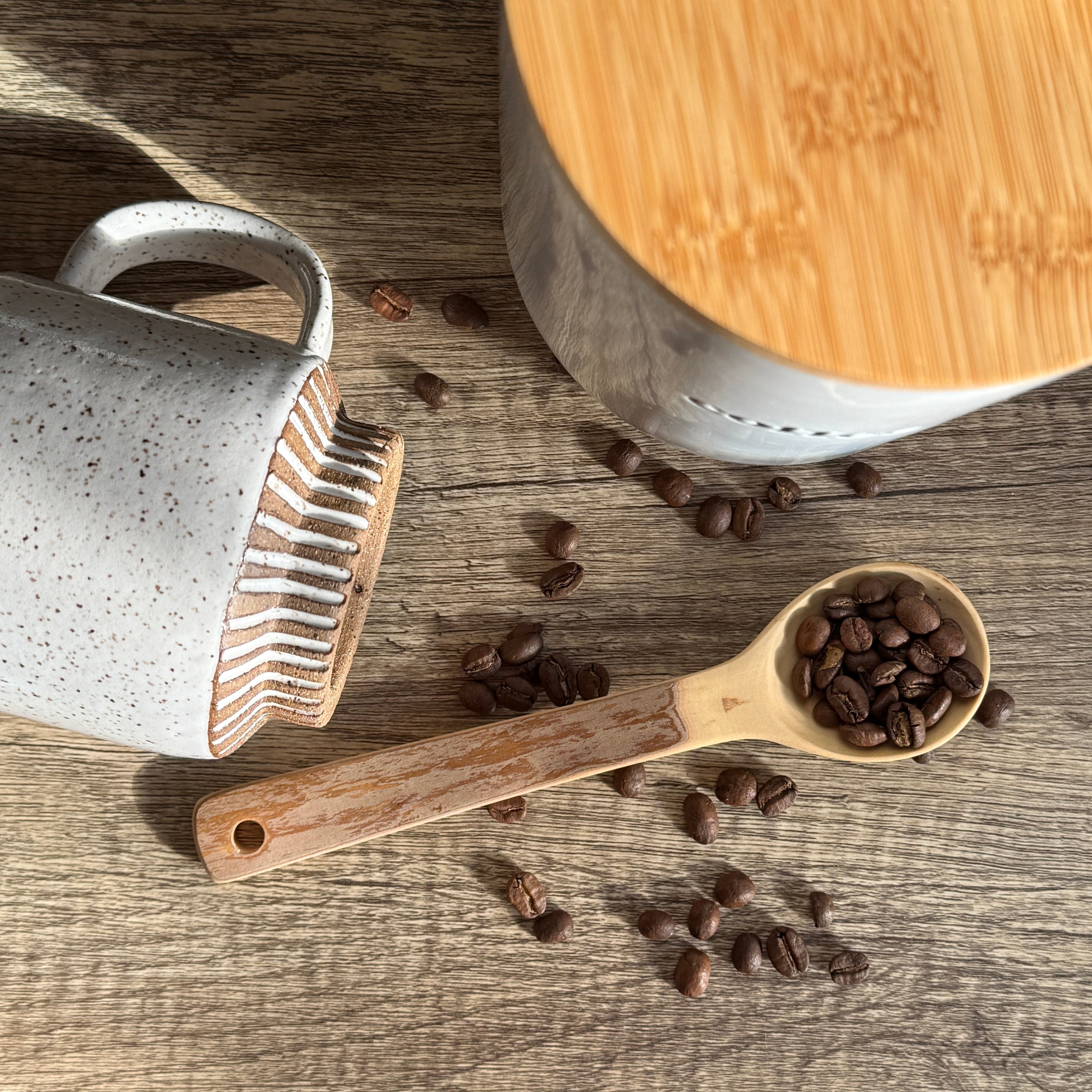 Hand carved Coffee Root Bark Medium Spoon Guatemala