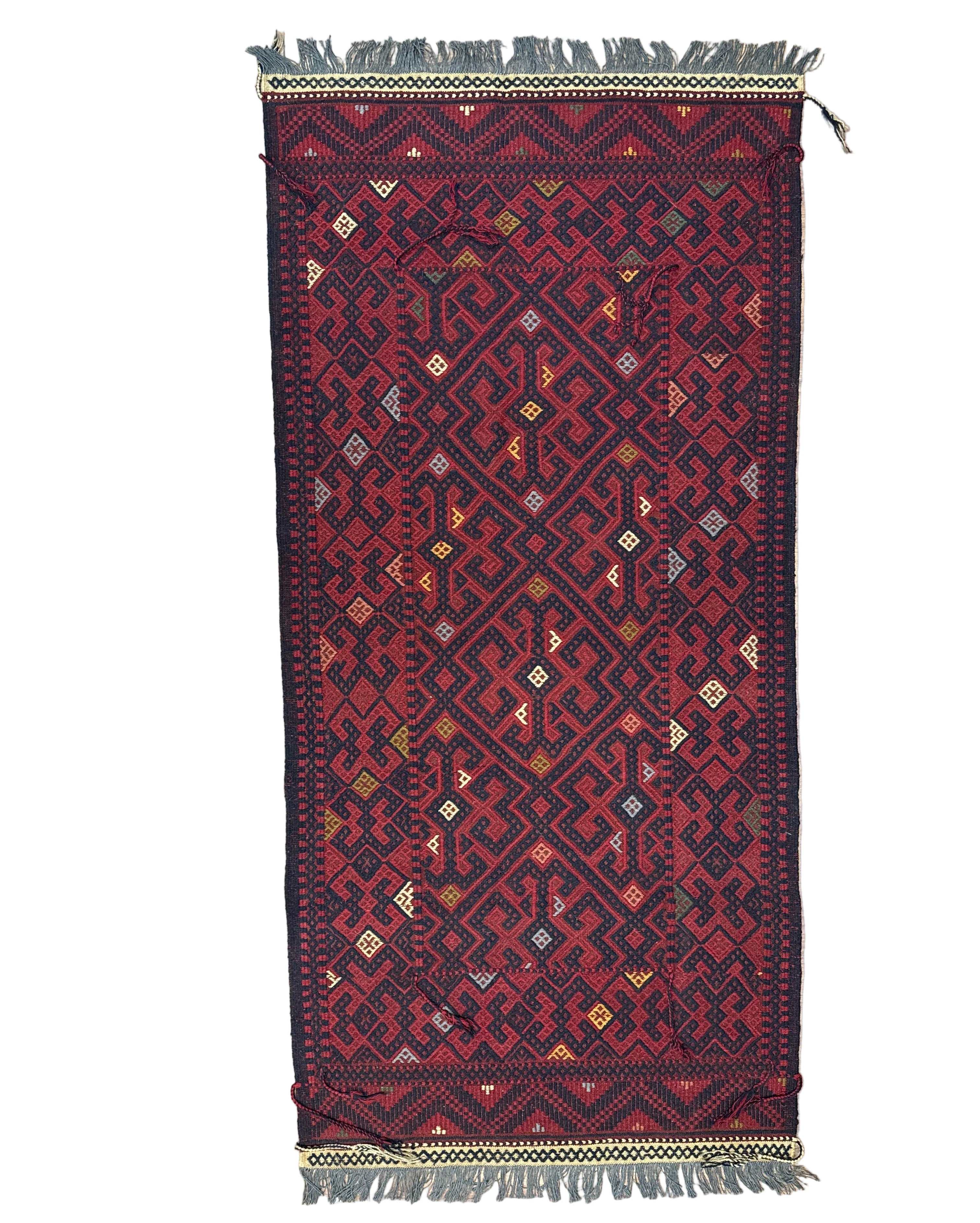 Afghan handwoven Kilim Rug 110 × 151 Cm Handwoven Olami Kilim Afghanistan - 01