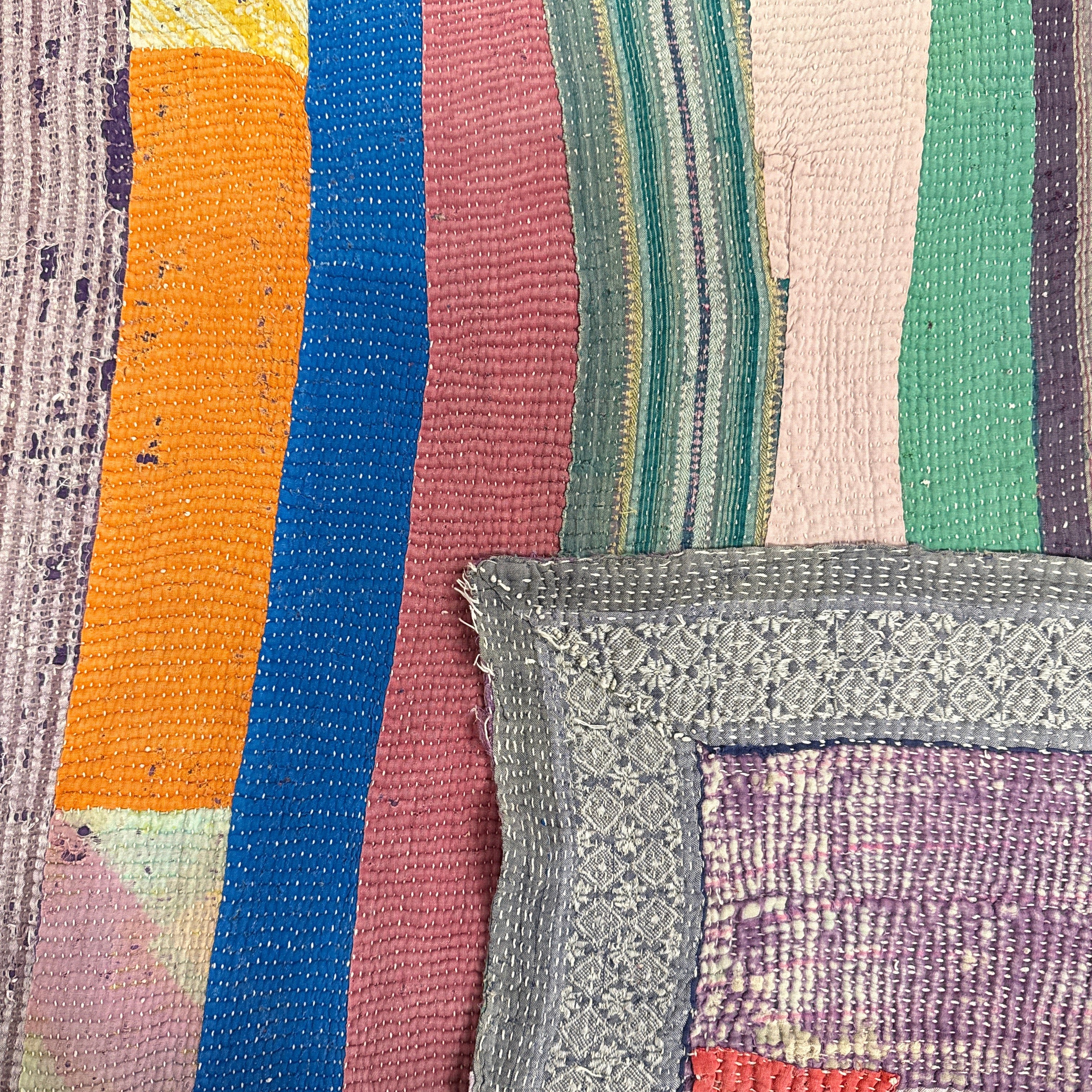 Handmade Kantha Patchwork Quilt India - 30