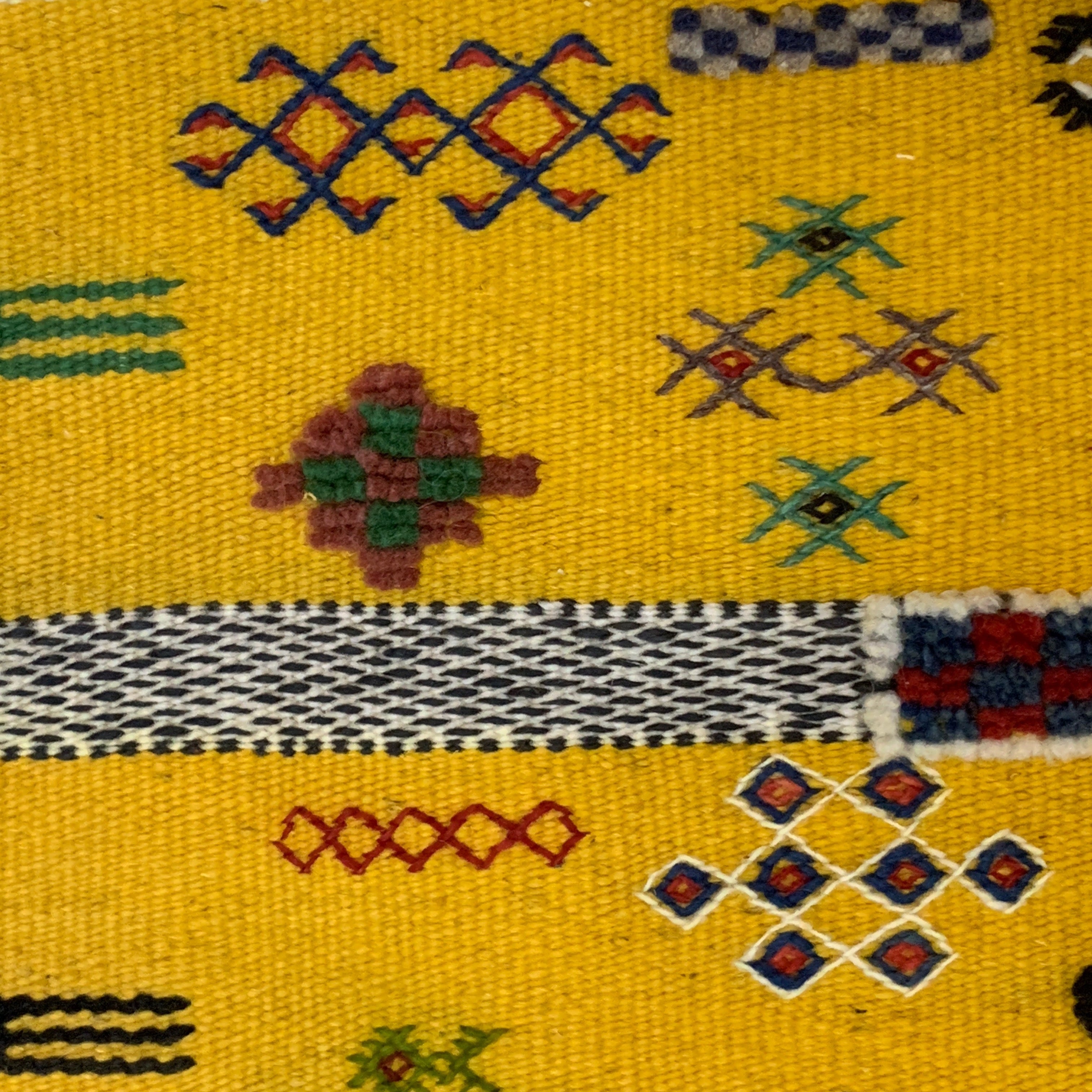 Handwoven Small Akhnif Mustard Wool Rug