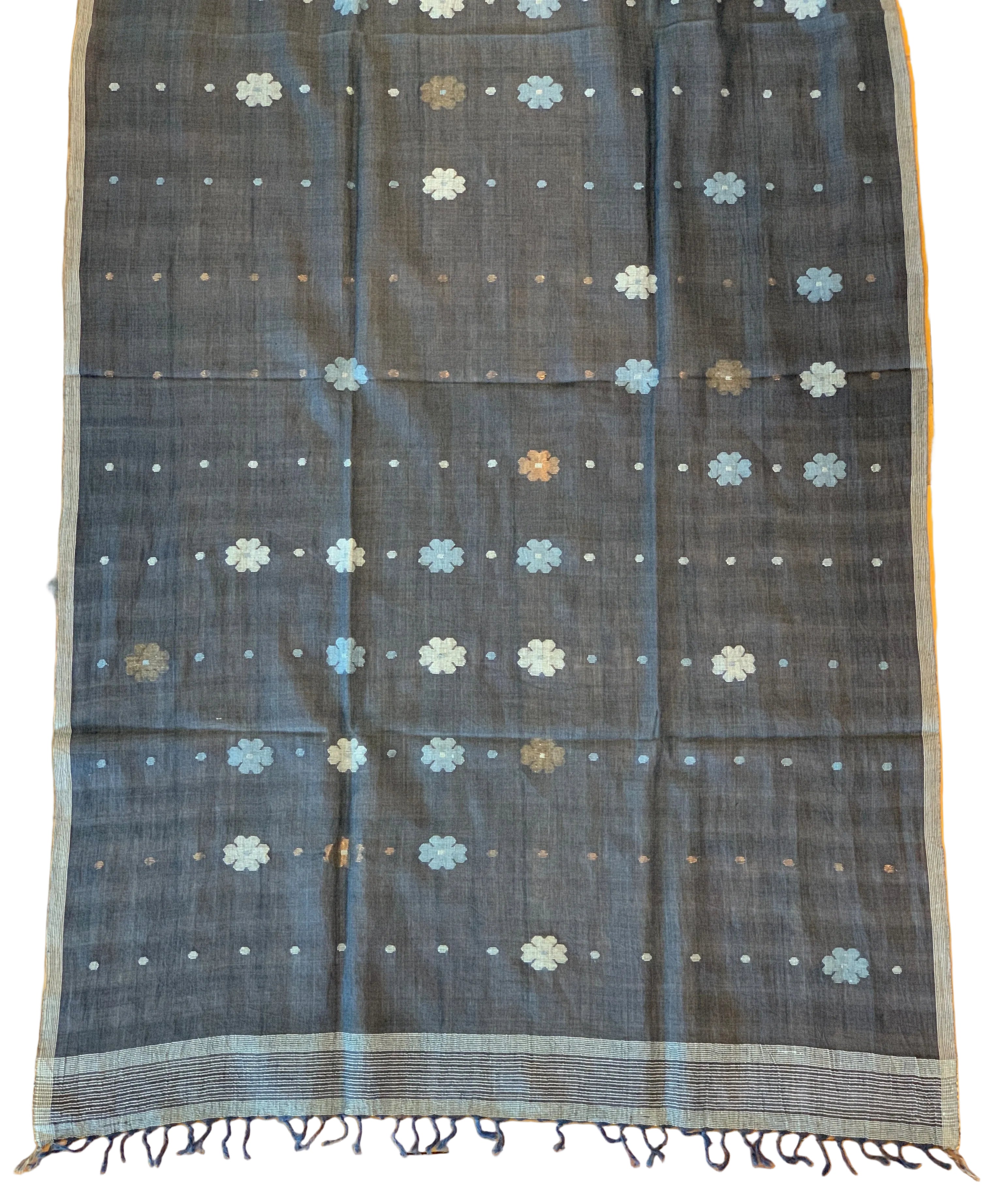 Handwoven Jamdani Sishumi Cotton Scarf India