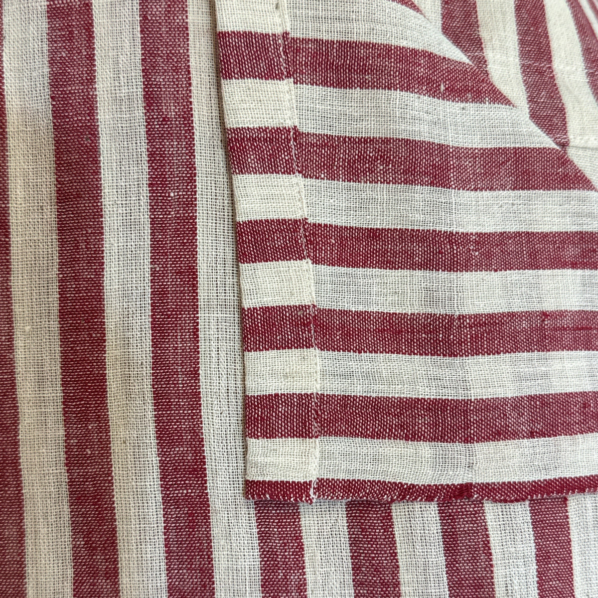 Handwoven Organic Cotton Red Awning Curtain Pair India