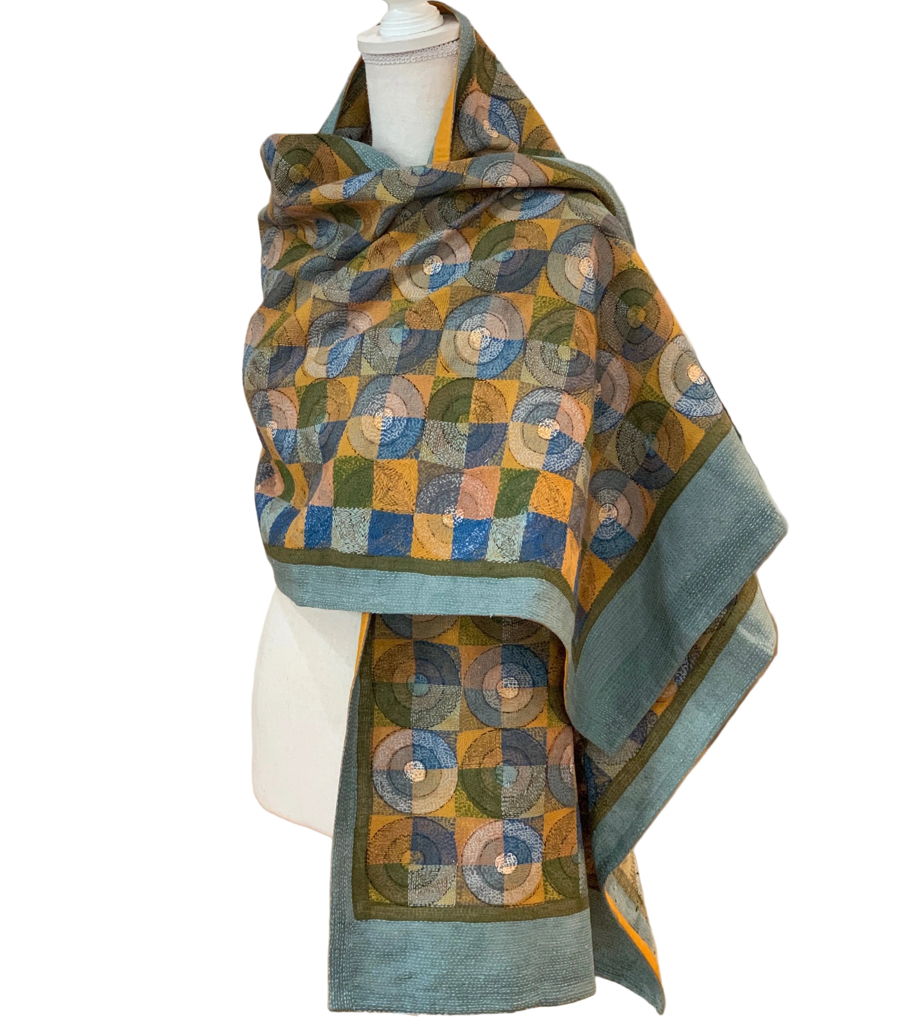 Kantha Stitched Morning Prantik Scarf India