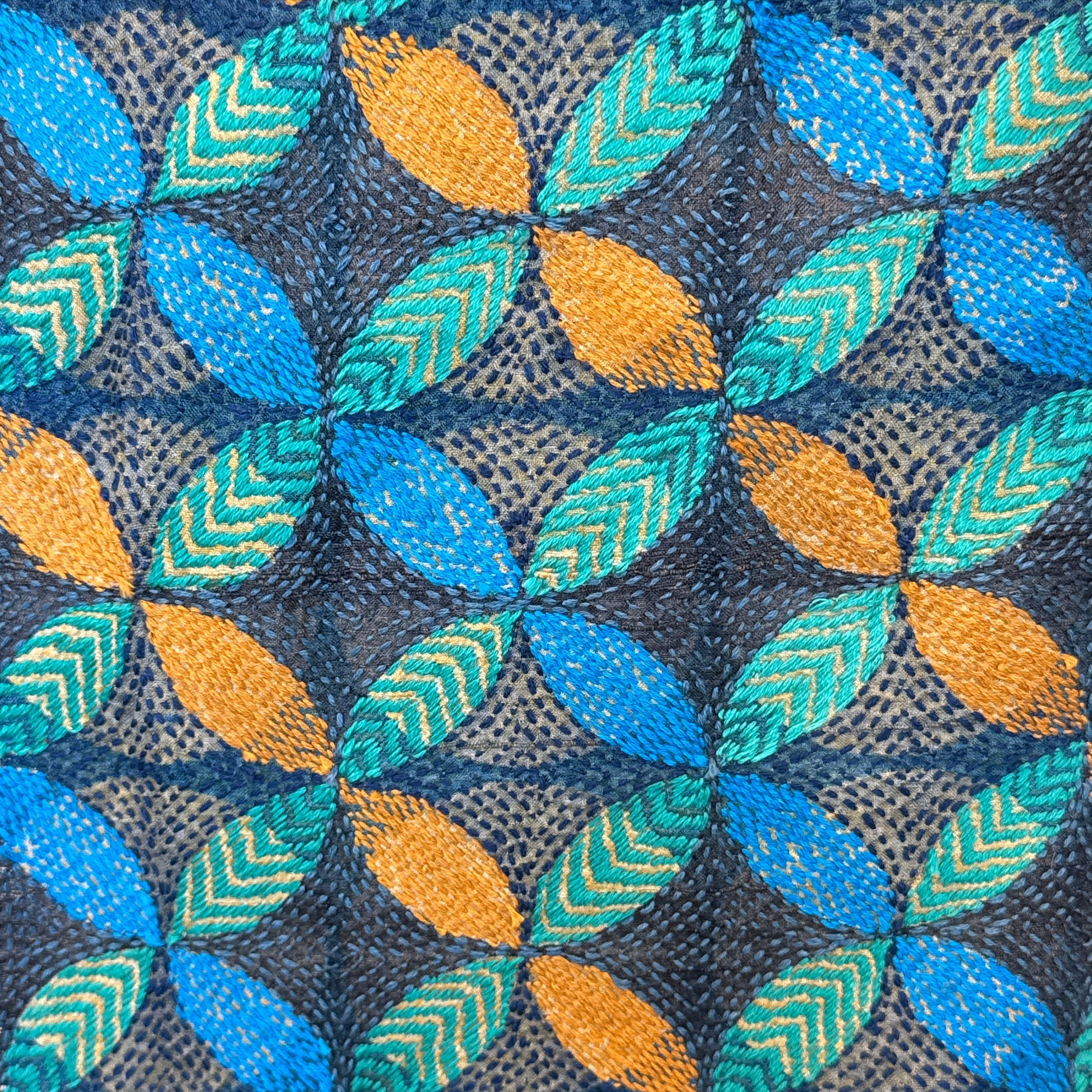 Silk Kantha Stitched Prantik Nakshi Scarf India