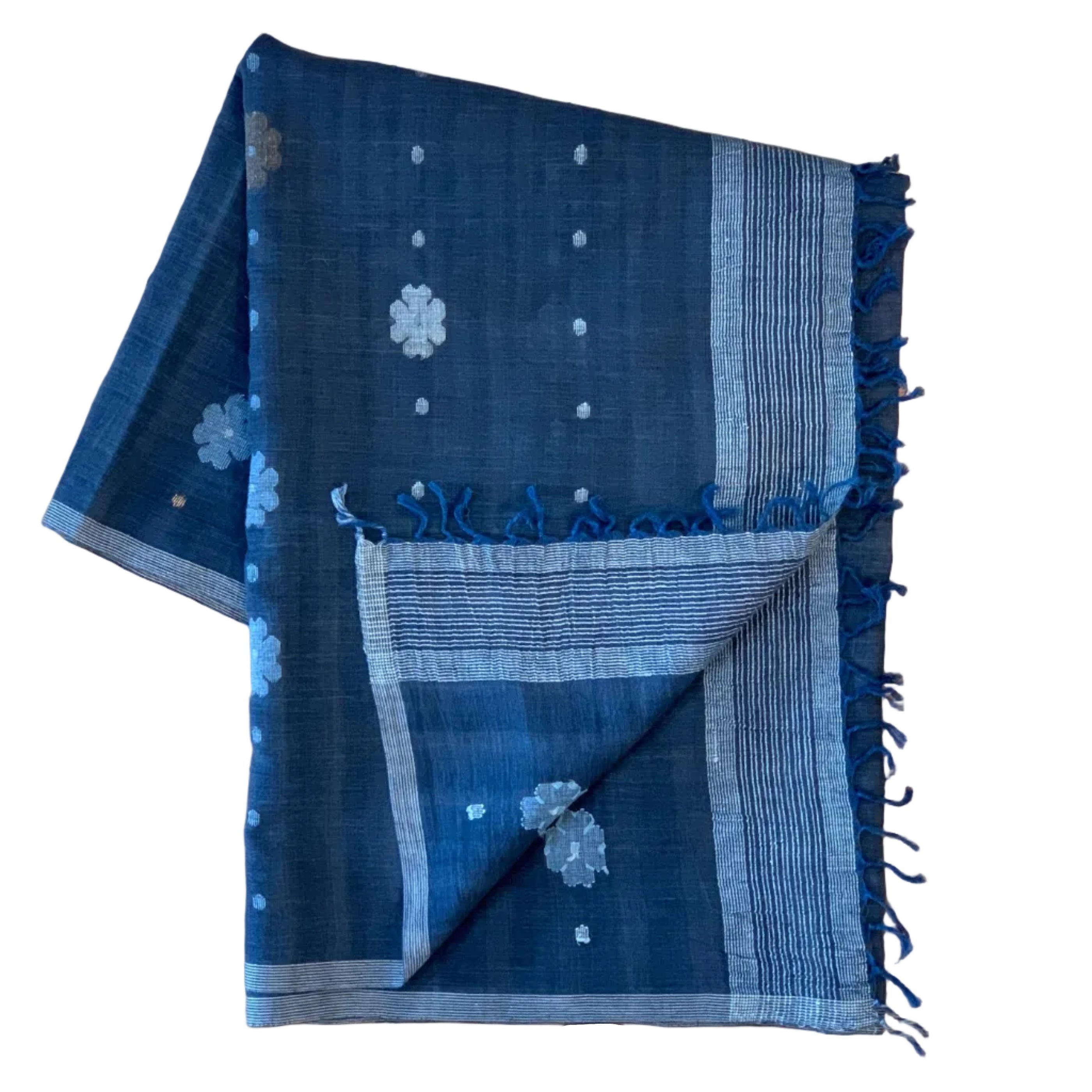 Handwoven Jamdani Sishumi Cotton Scarf India