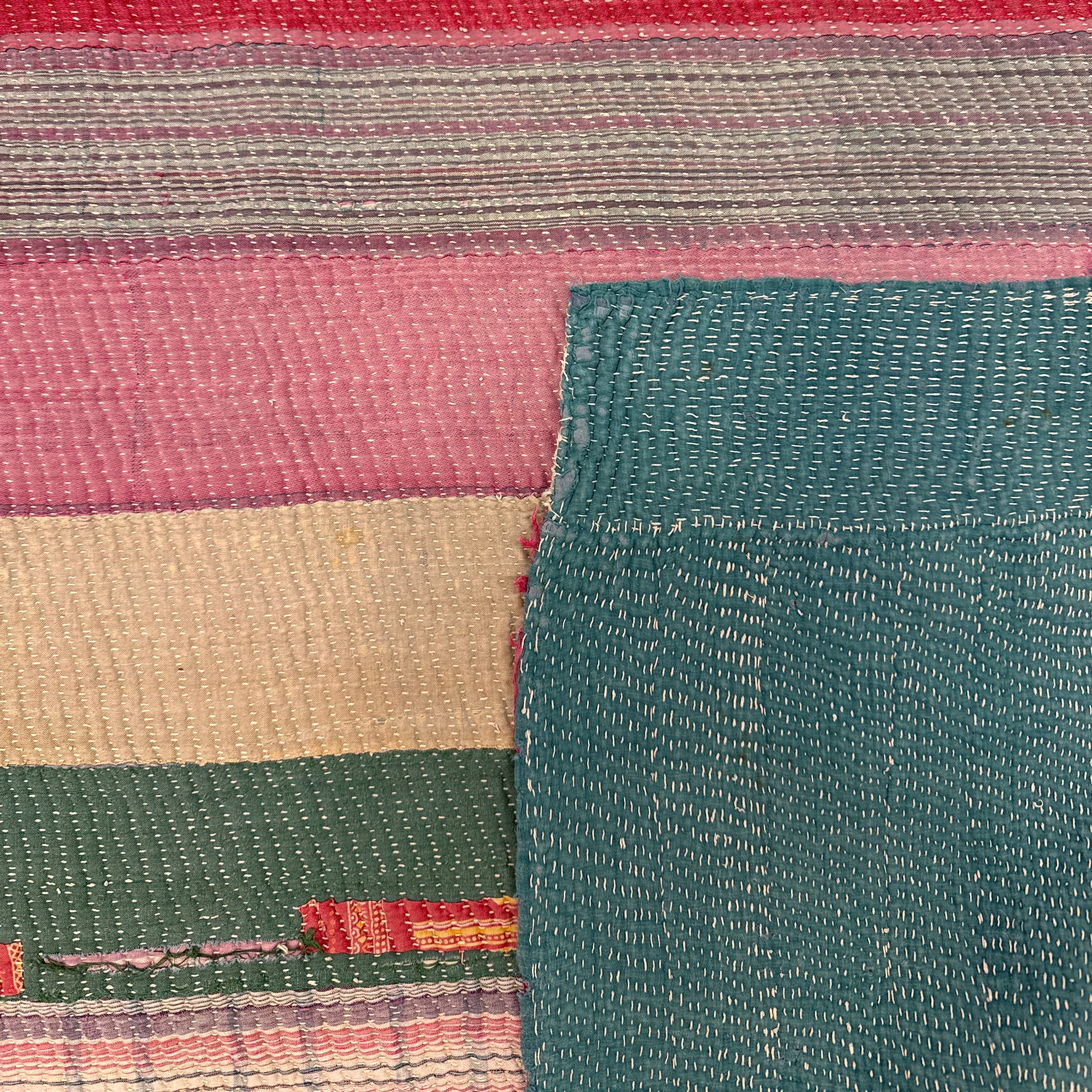 Handmade Kantha Patchwork Quilt India - 26