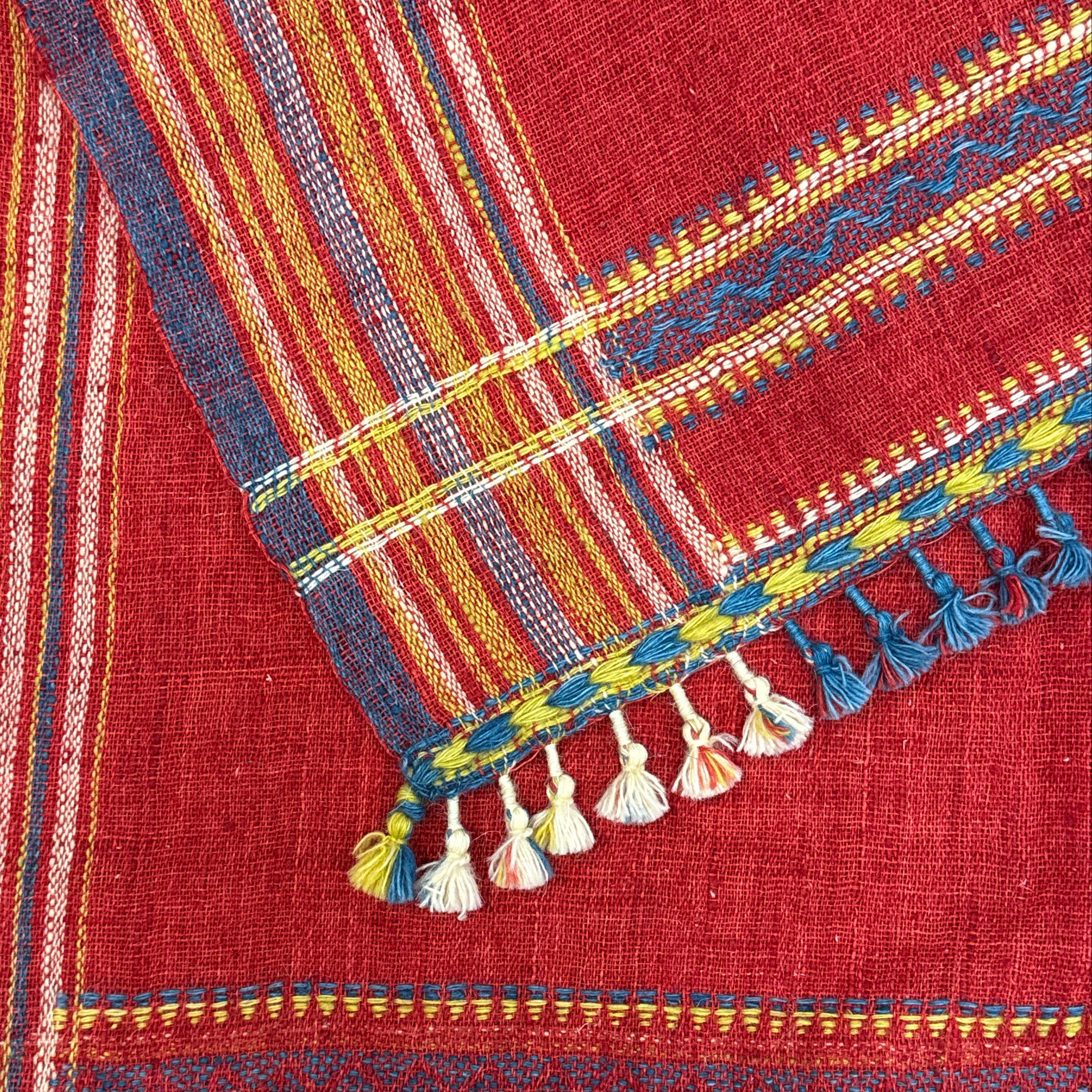 Handwoven Wool Red Dupatta Curtain/Throw India