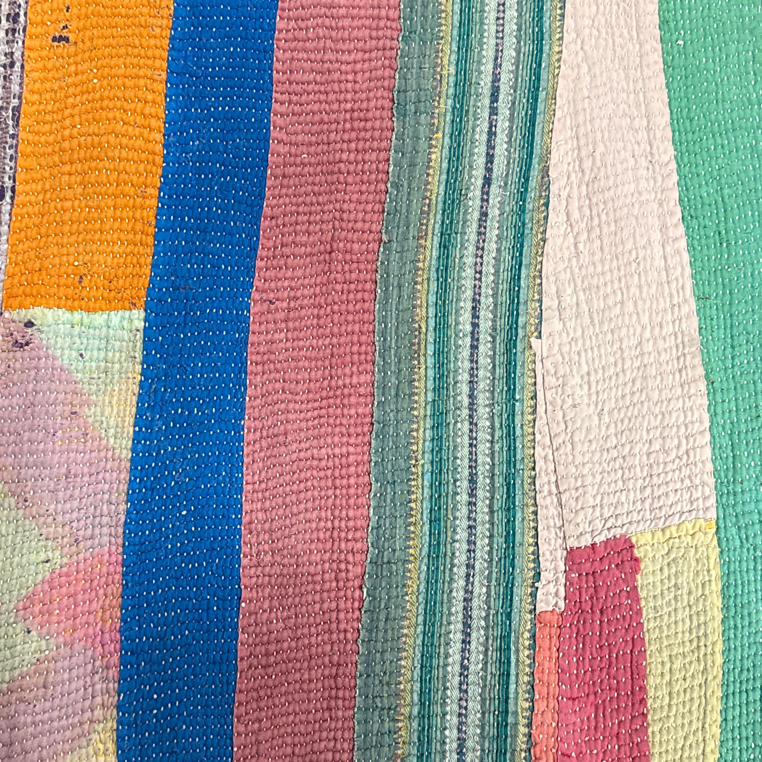 Handmade Kantha Patchwork Quilt India - 30