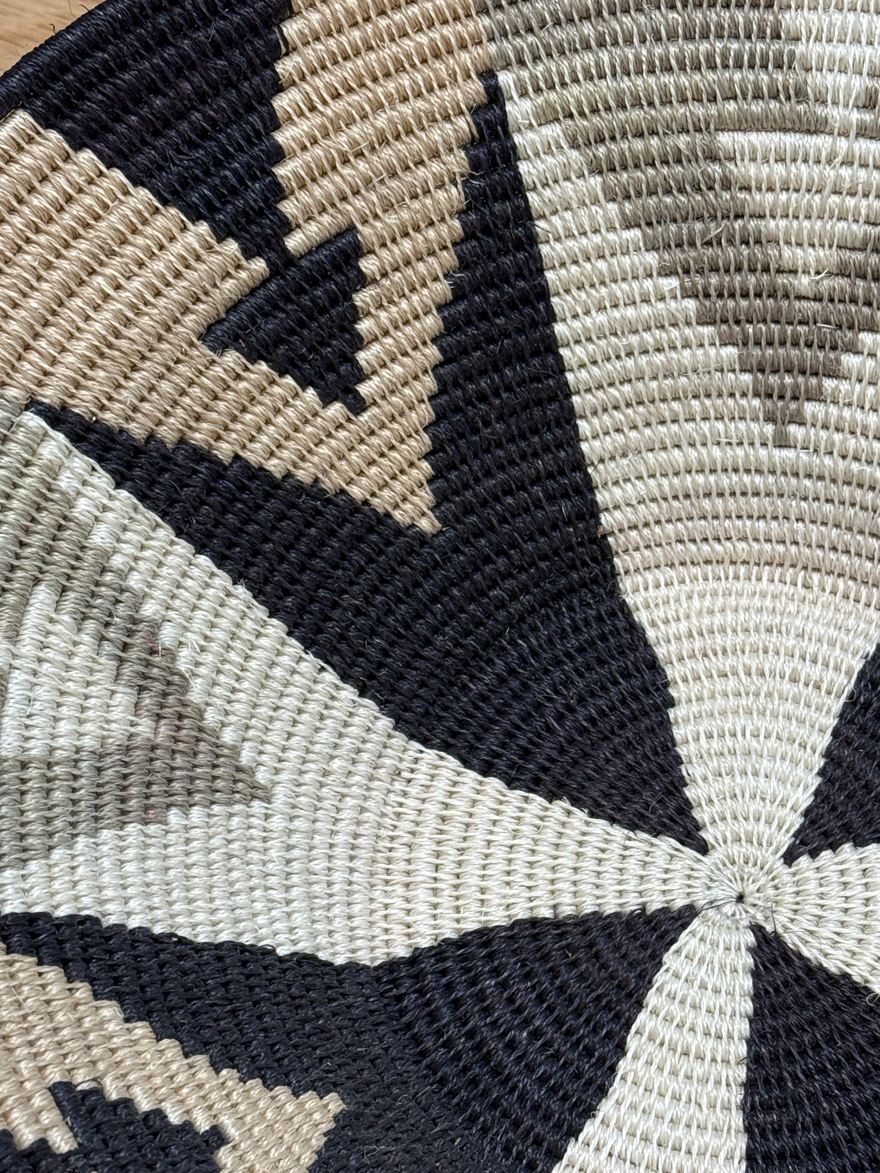 Natural Sisal Black Large Basket Eswatini