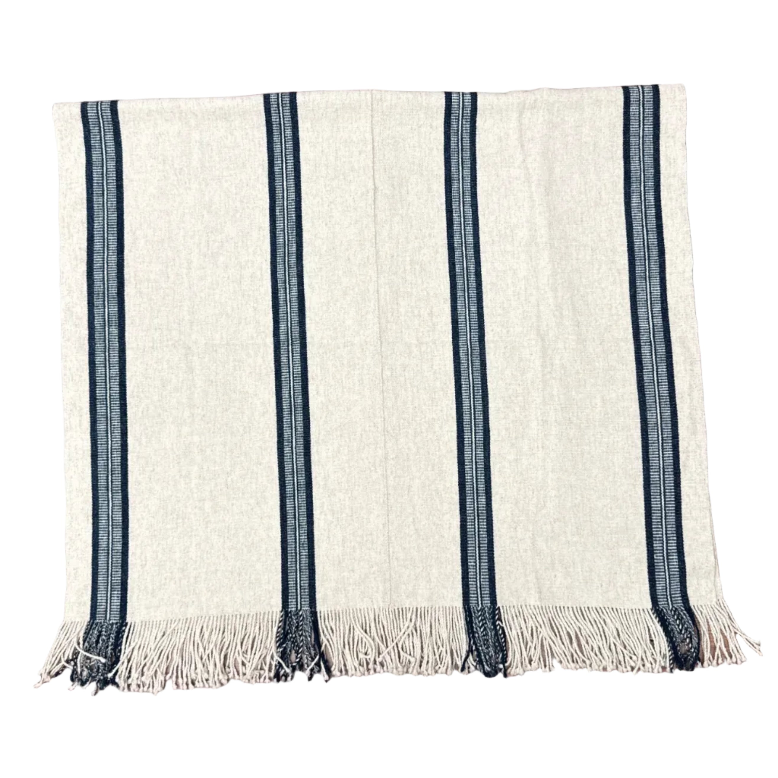 Handwoven Natural Dye Cream Wool Throw Mexico