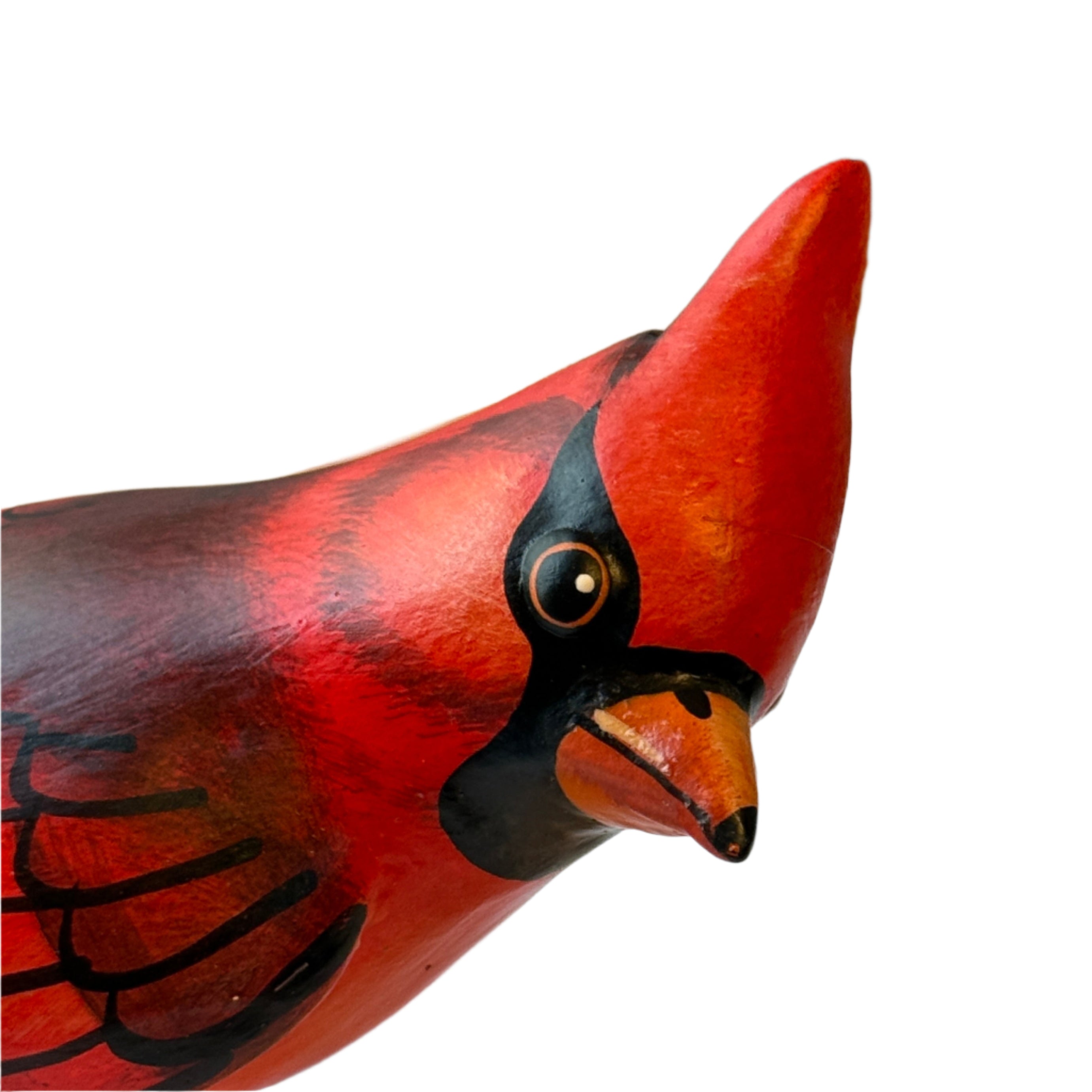 Northern Cardinal Painted Ceramic Bird Guatemala
