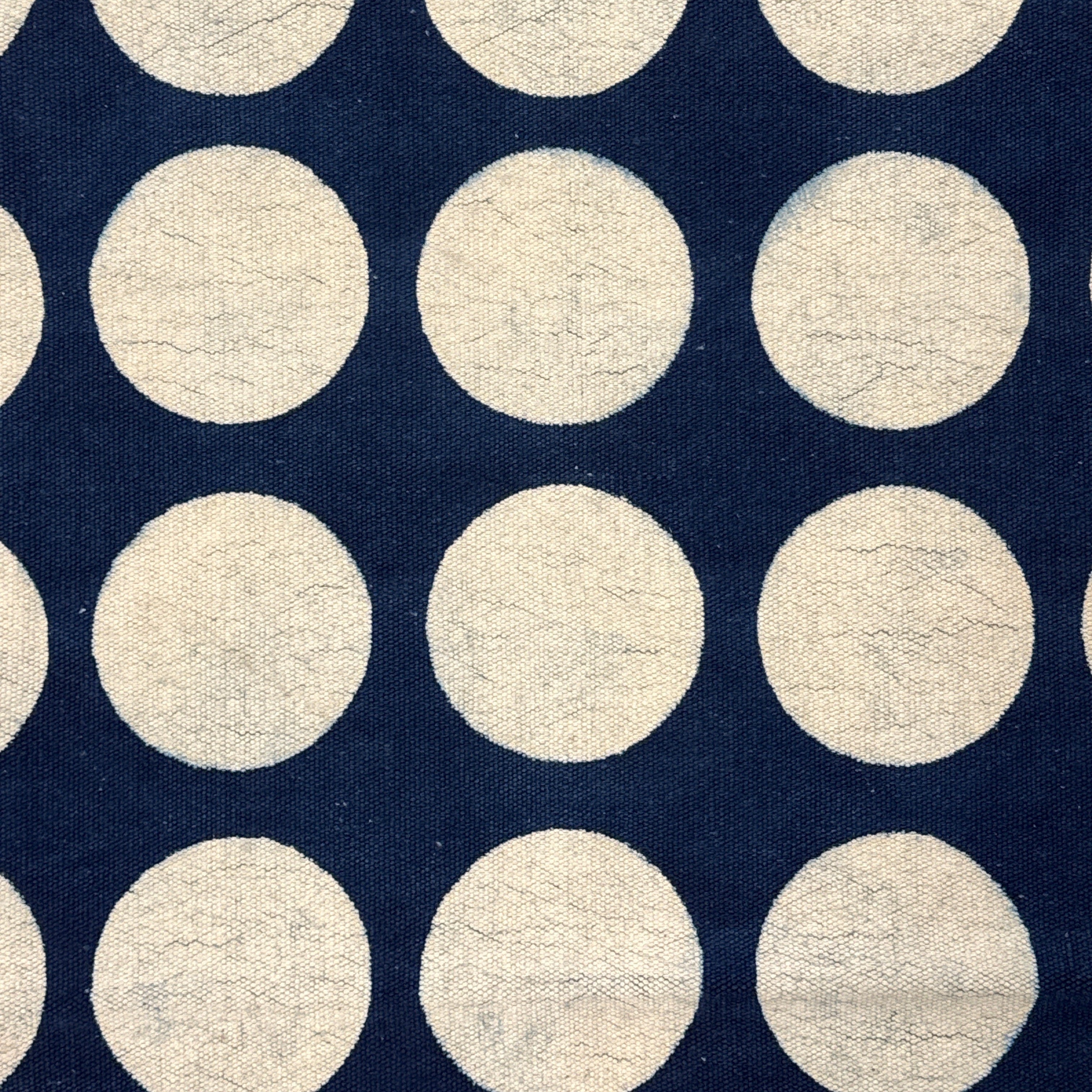 Handmade Block Printed Indigo Dots Canvas Rug India 2.5x6