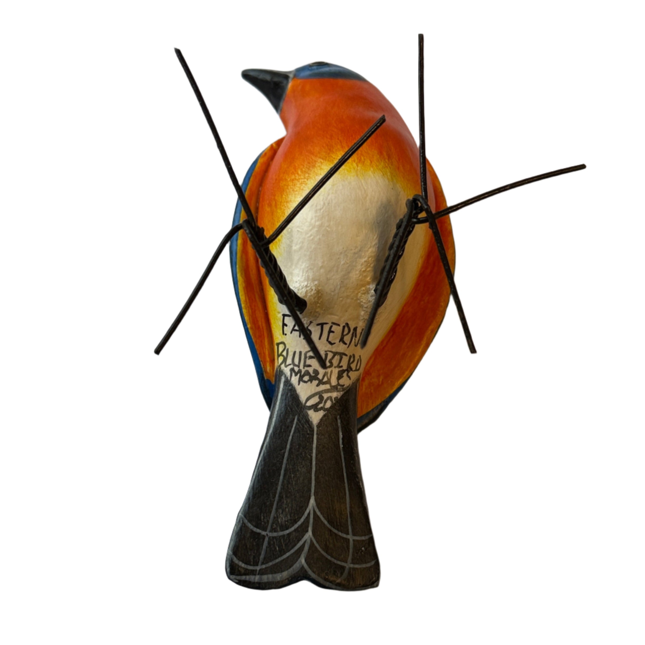 Eastern Bluebird Painted Ceramic Bird Guatemala